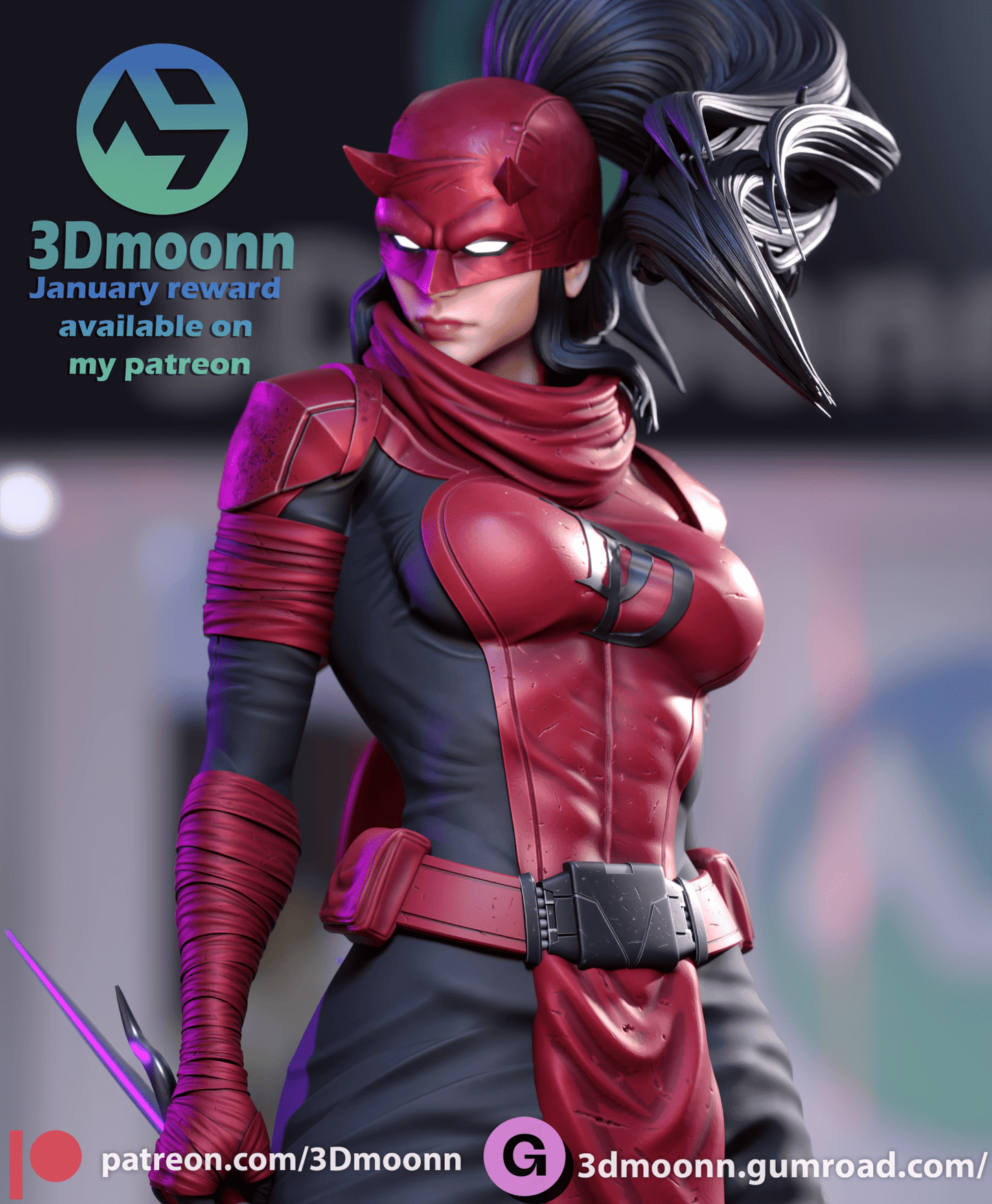 Elektra - 3DMoonn - Dark Forge Arts
