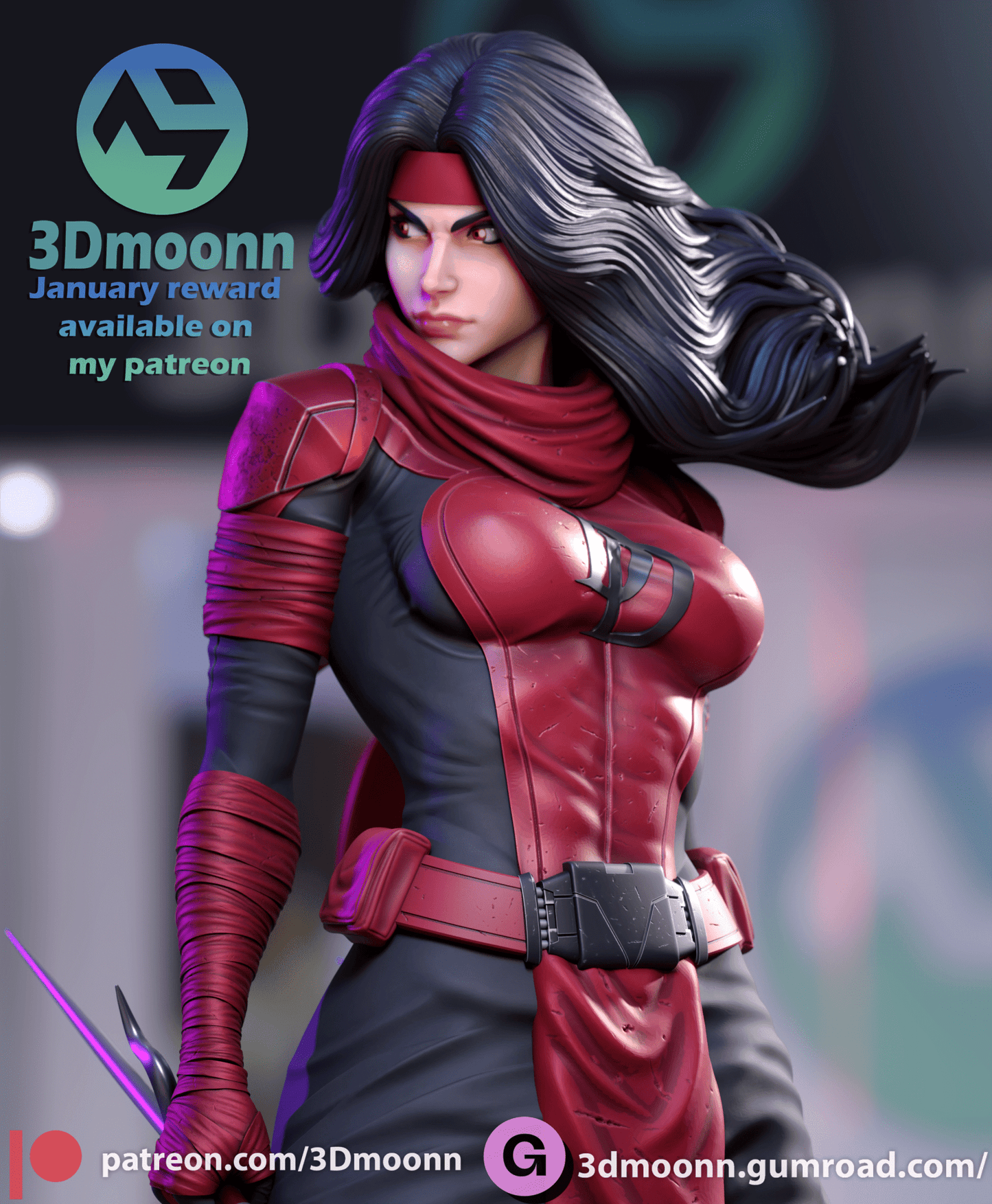 Elektra - 3DMoonn - Dark Forge Arts