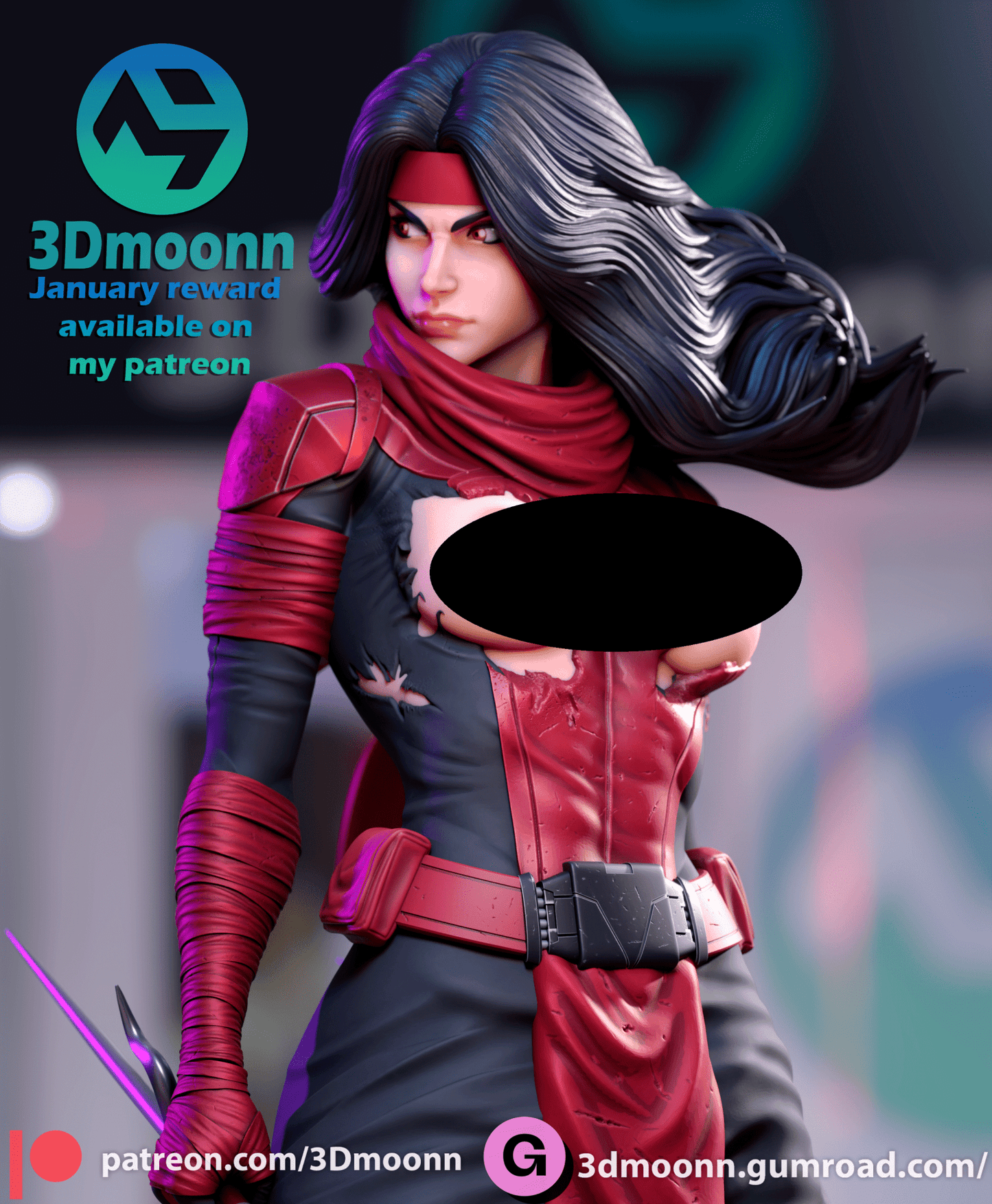 Elektra - 3DMoonn - Dark Forge Arts