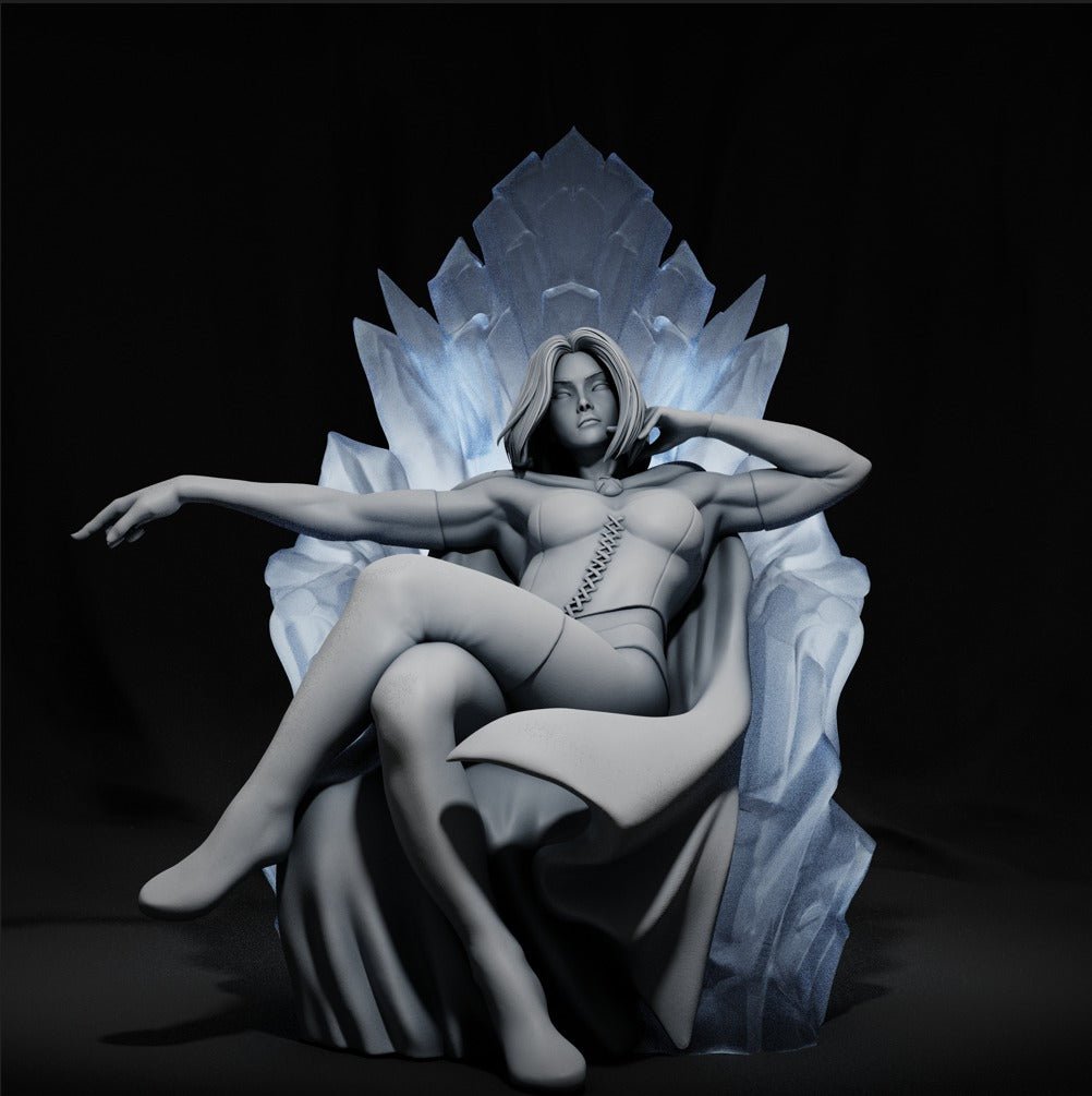 Emma Frost on Throne - CA 3D Studios - Dark Forge Arts