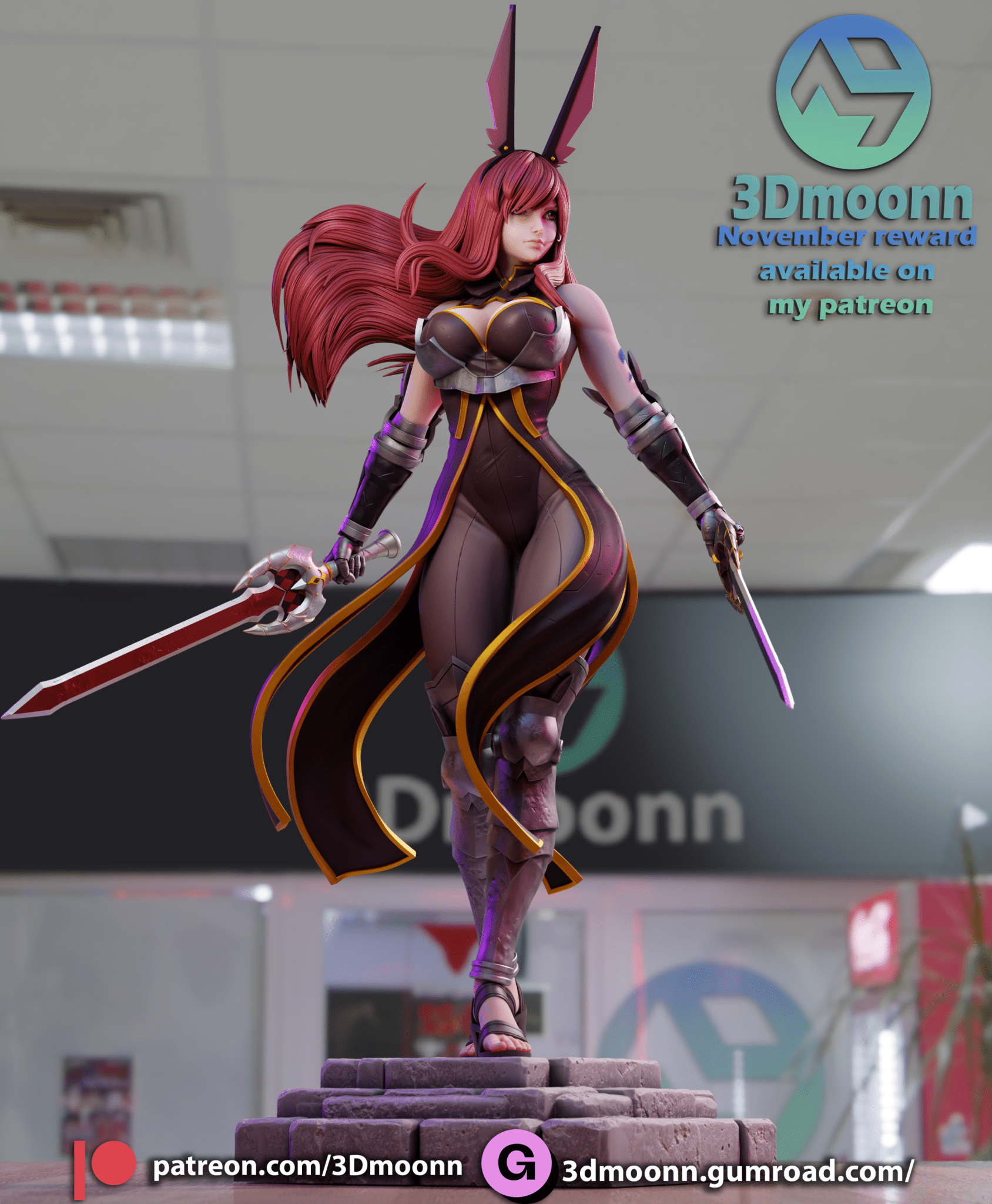 Erza Scarlett - 3DMoonn - Dark Forge Arts
