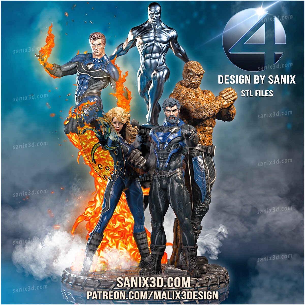 Fantastic Four Diorama - Sanix3D - Dark Forge Arts