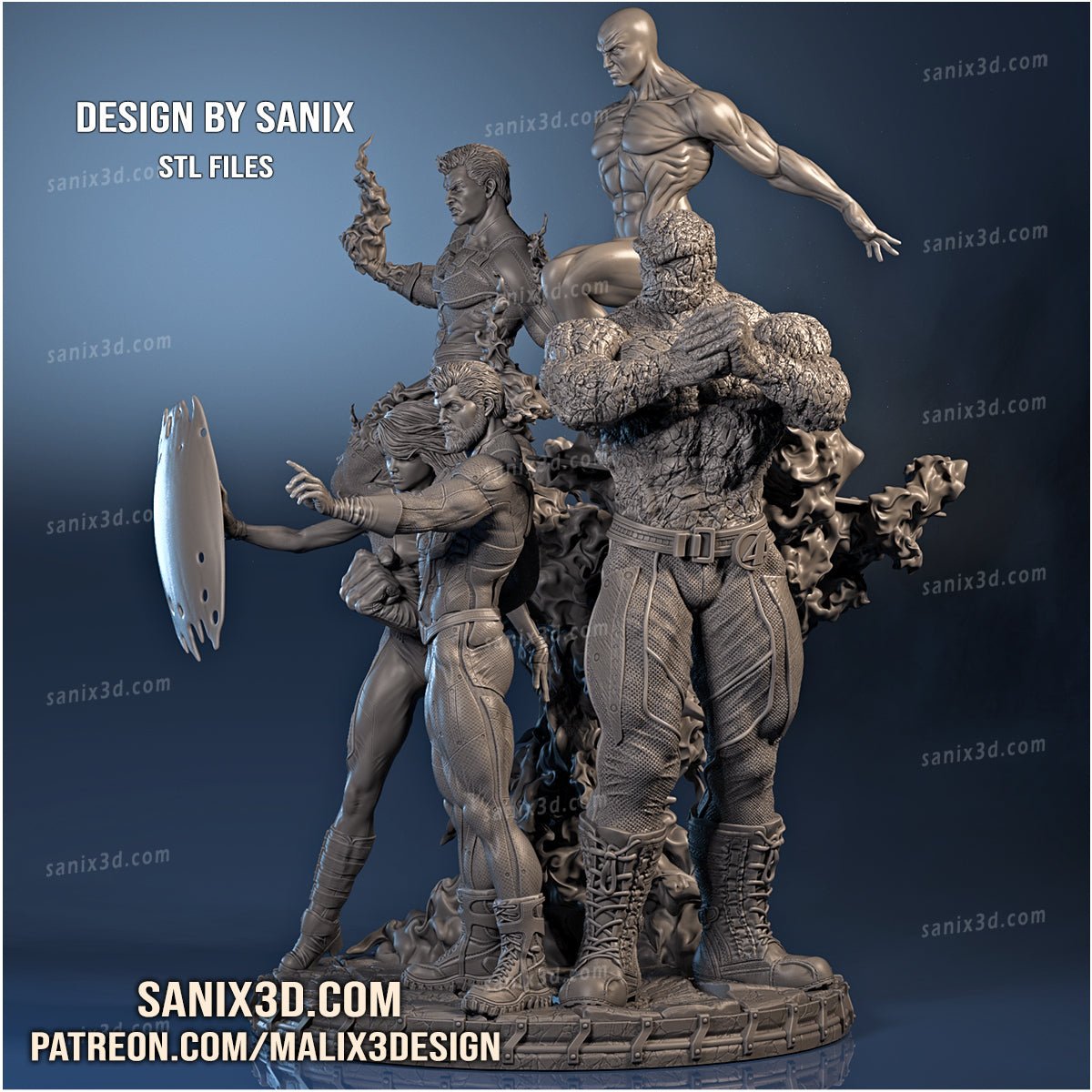 Fantastic Four Diorama - Sanix3D - Dark Forge Arts