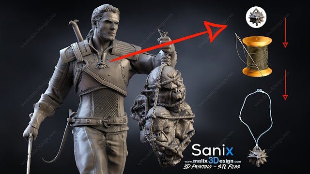 Geralt of Rivia - Sanix3D - Dark Forge Arts