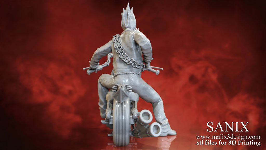 Ghost Rider on Motorcycle - Sanix3D - Dark Forge Arts