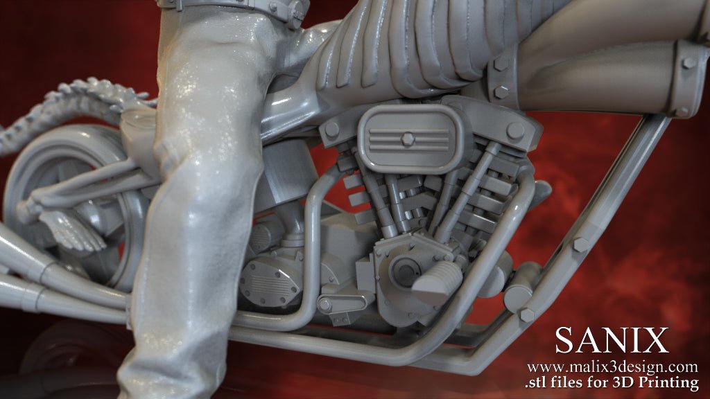Ghost Rider on Motorcycle - Sanix3D - Dark Forge Arts