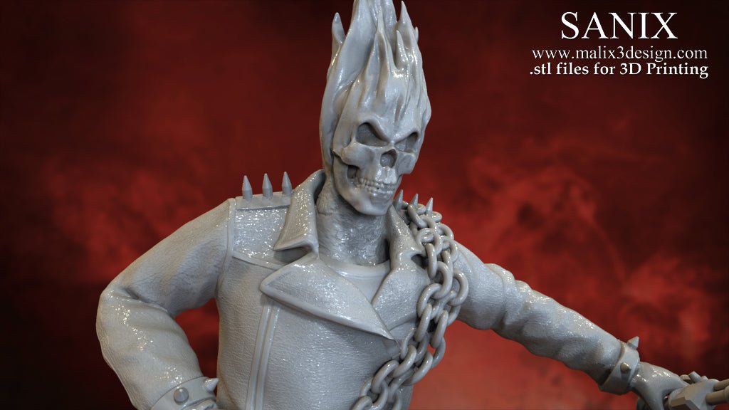 Ghost Rider on Motorcycle - Sanix3D - Dark Forge Arts
