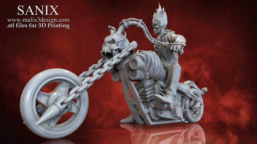 Ghost Rider on Motorcycle - Sanix3D - Dark Forge Arts