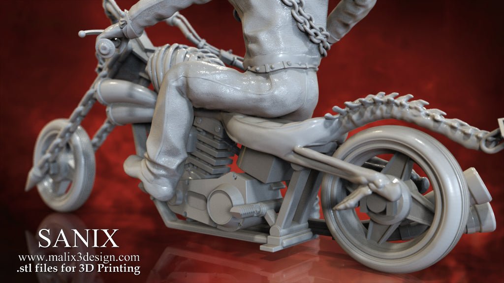 Ghost Rider on Motorcycle - Sanix3D - Dark Forge Arts
