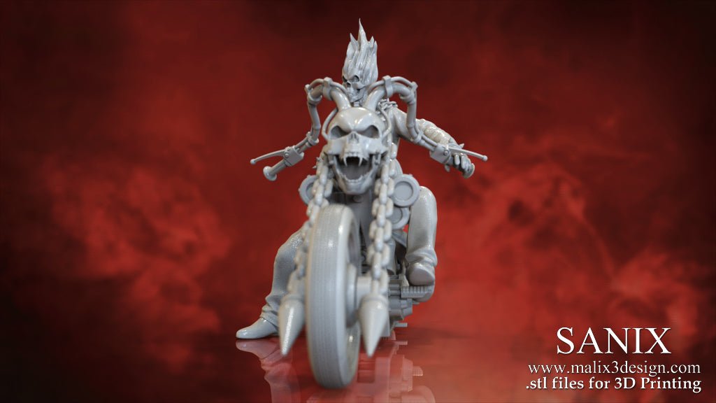 Ghost Rider on Motorcycle - Sanix3D - Dark Forge Arts