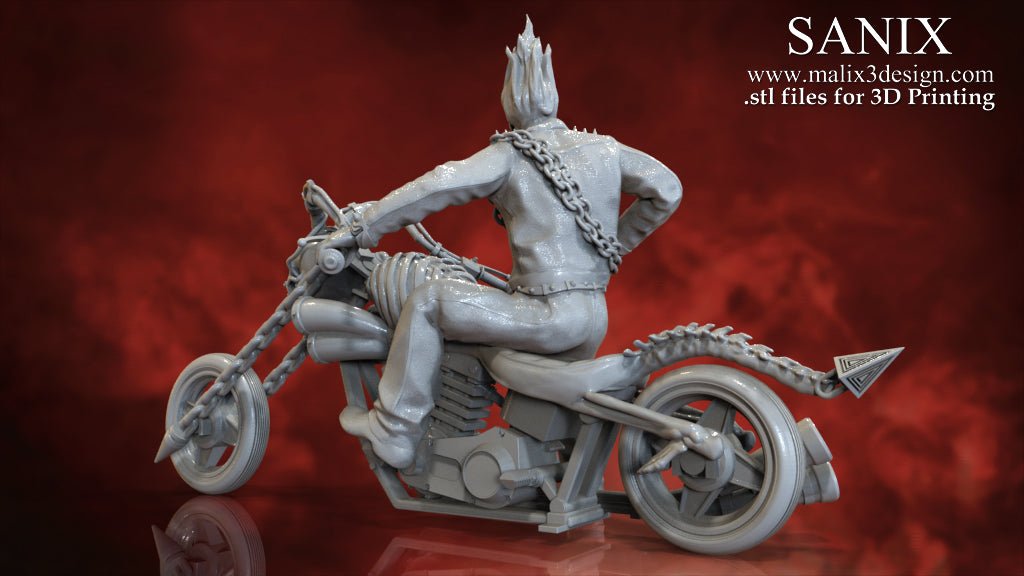 Ghost Rider on Motorcycle - Sanix3D - Dark Forge Arts