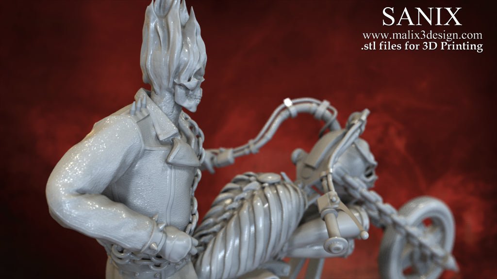 Ghost Rider on Motorcycle - Sanix3D - Dark Forge Arts