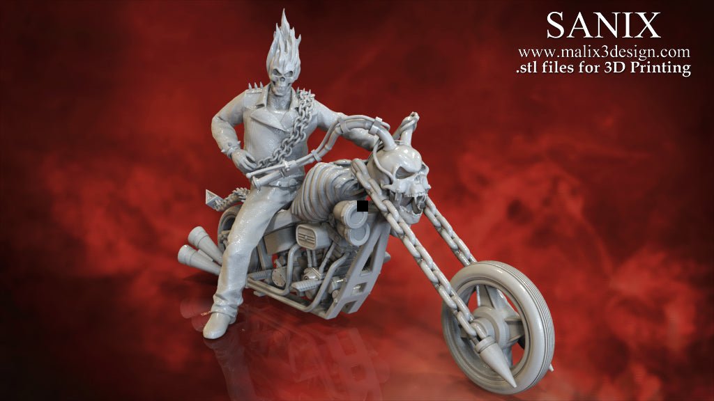 Ghost Rider on Motorcycle - Sanix3D - Dark Forge Arts
