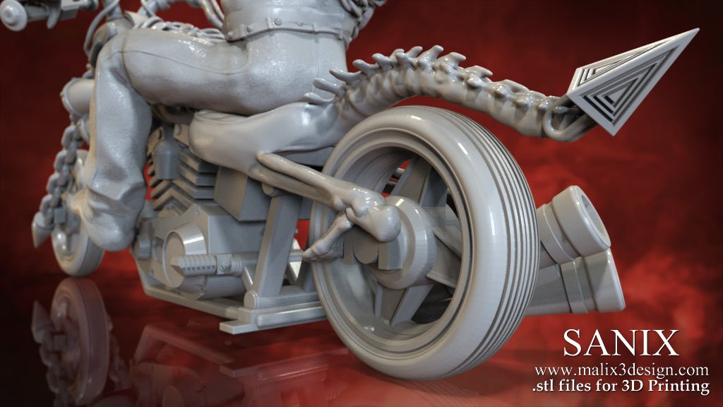 Ghost Rider on Motorcycle - Sanix3D - Dark Forge Arts