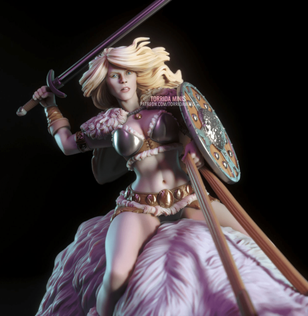Hilde the Barbarian - Torrida Minis - Dark Forge Arts