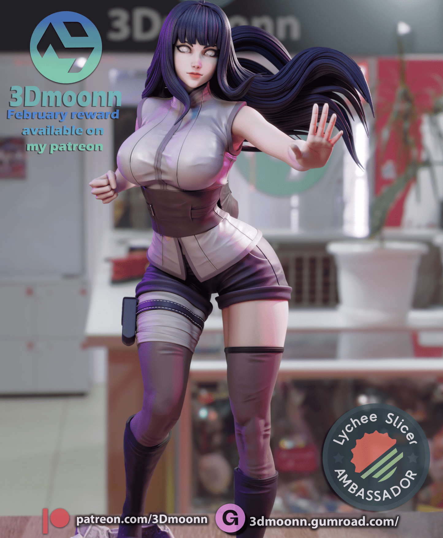 Hinata Hyuga - 3DMoonn - Dark Forge Arts