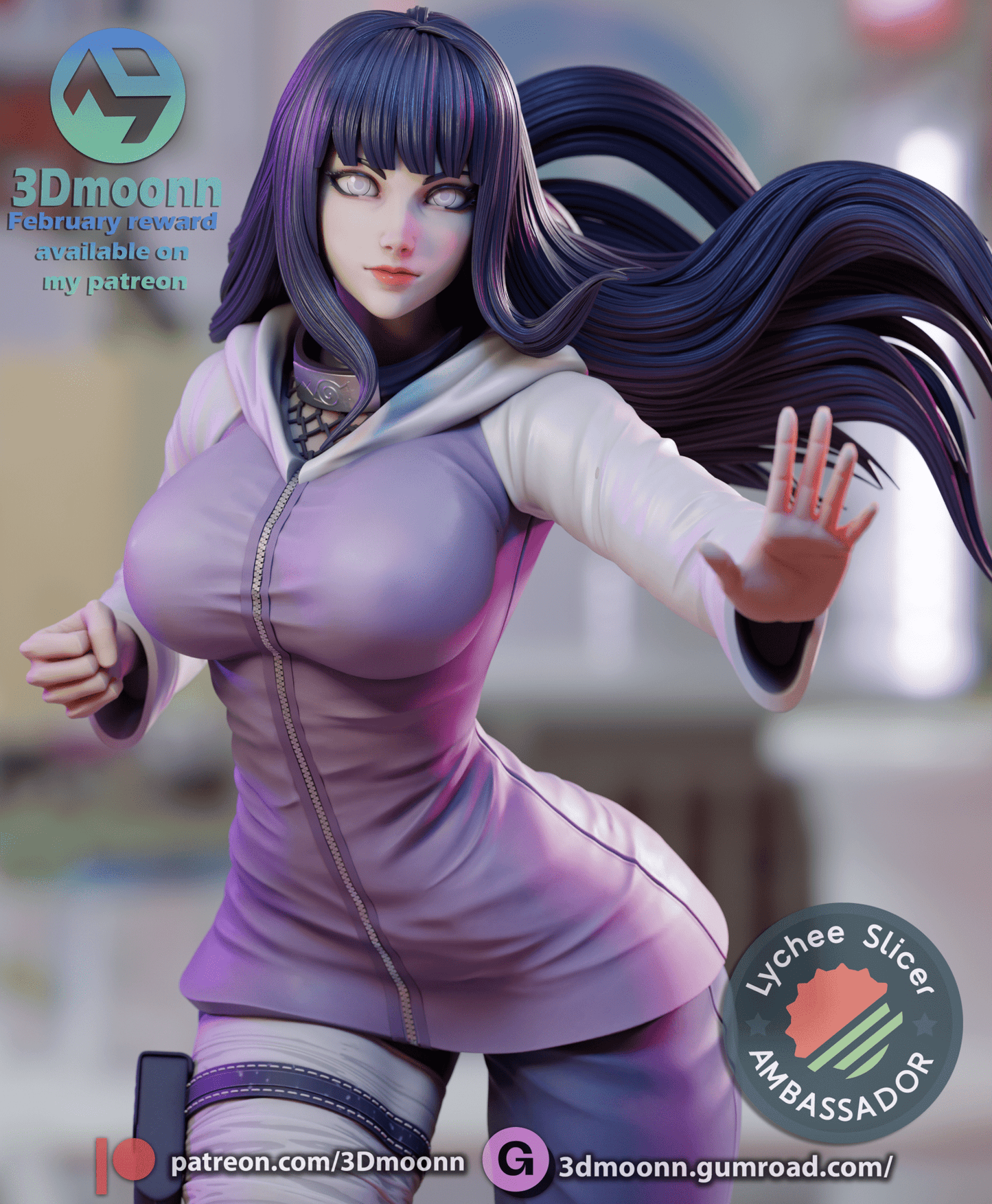 Hinata Hyuga - 3DMoonn - Dark Forge Arts