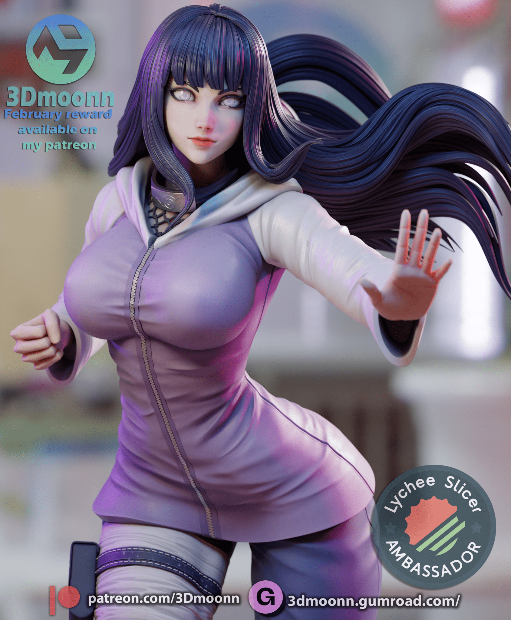 Hinata Hyuga - 3DMoonn - Dark Forge Arts