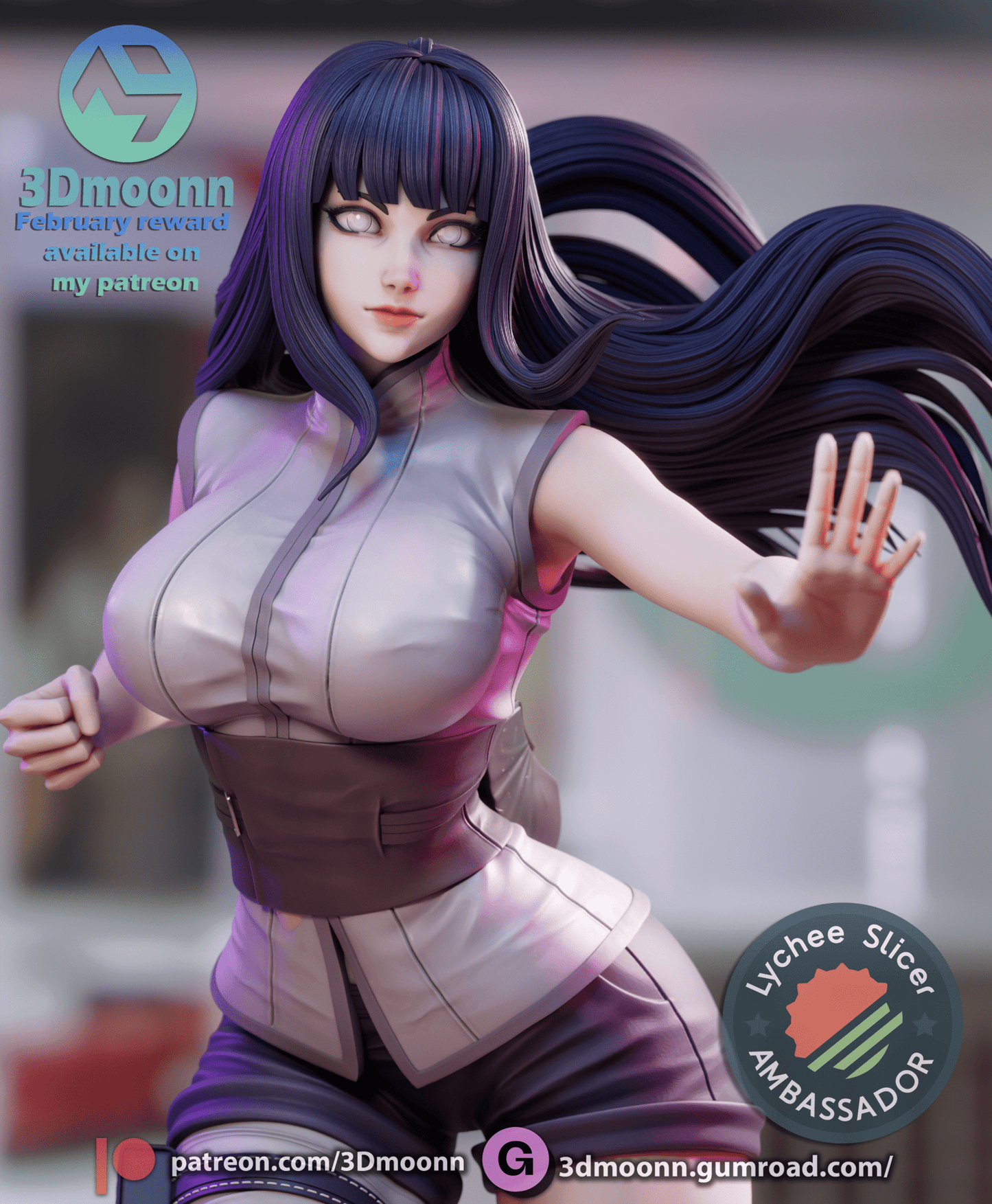 Hinata Hyuga - 3DMoonn - Dark Forge Arts