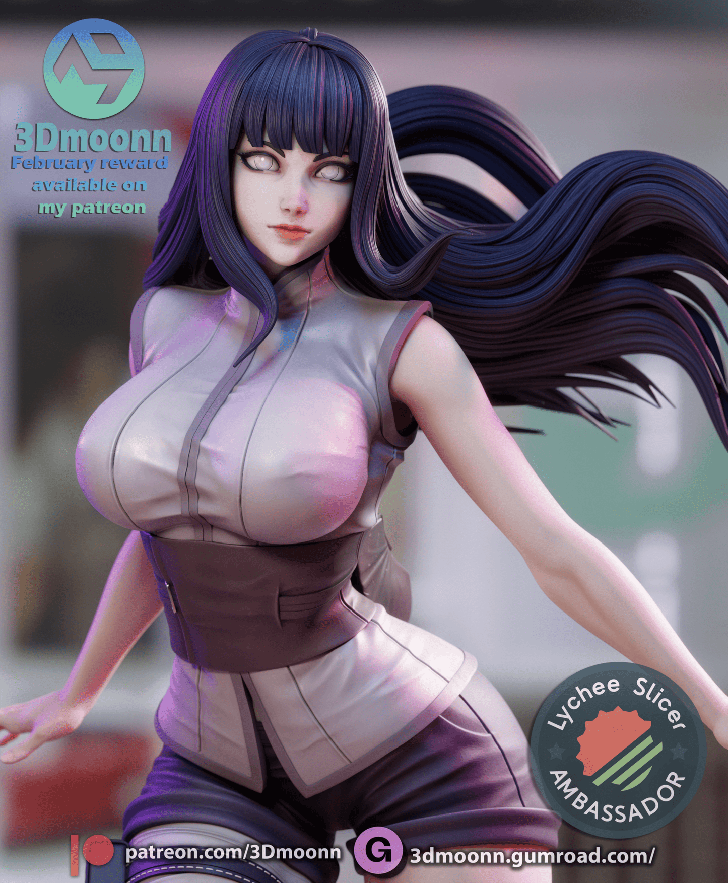 Hinata Hyuga - 3DMoonn - Dark Forge Arts