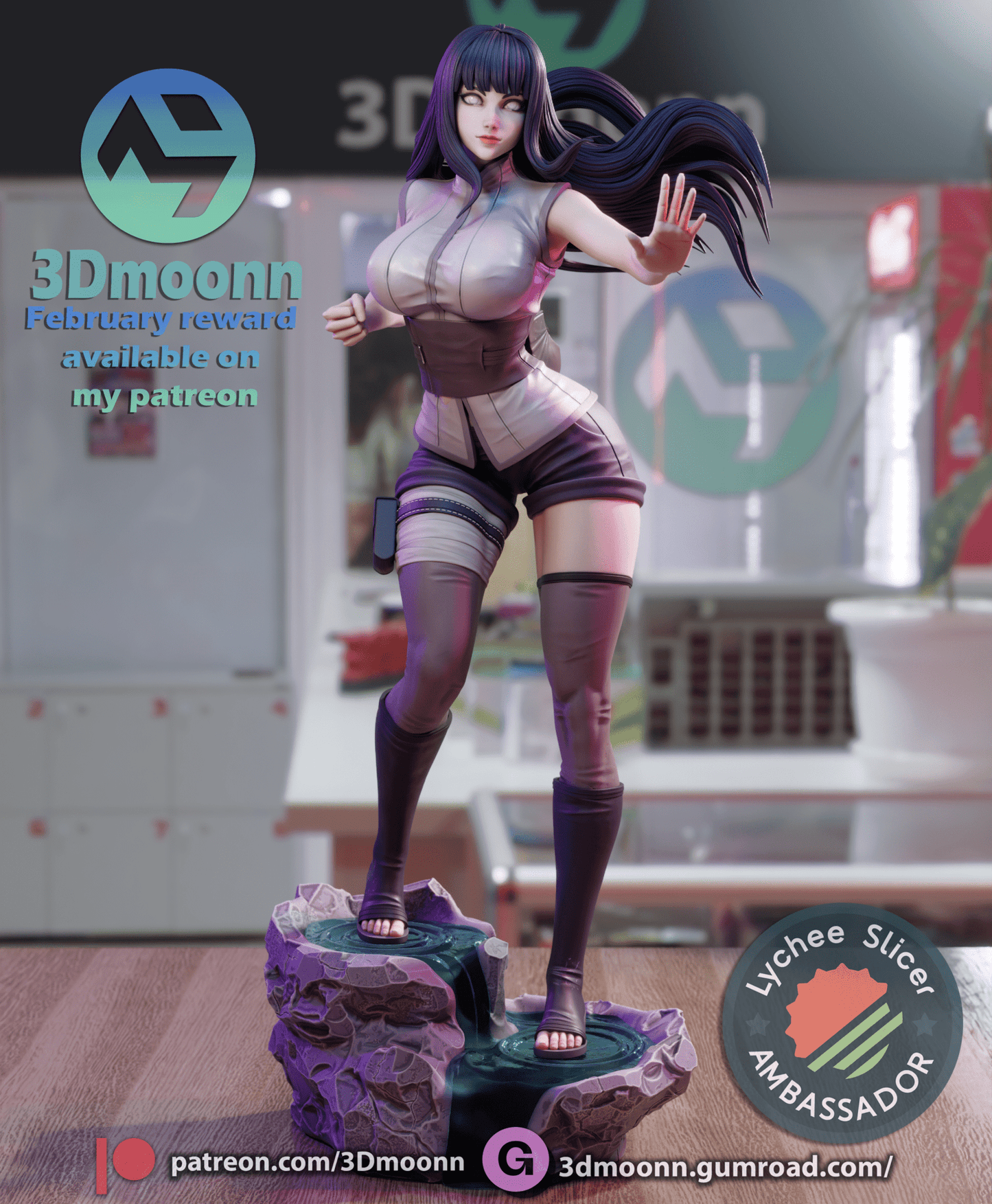 Hinata Hyuga - 3DMoonn - Dark Forge Arts