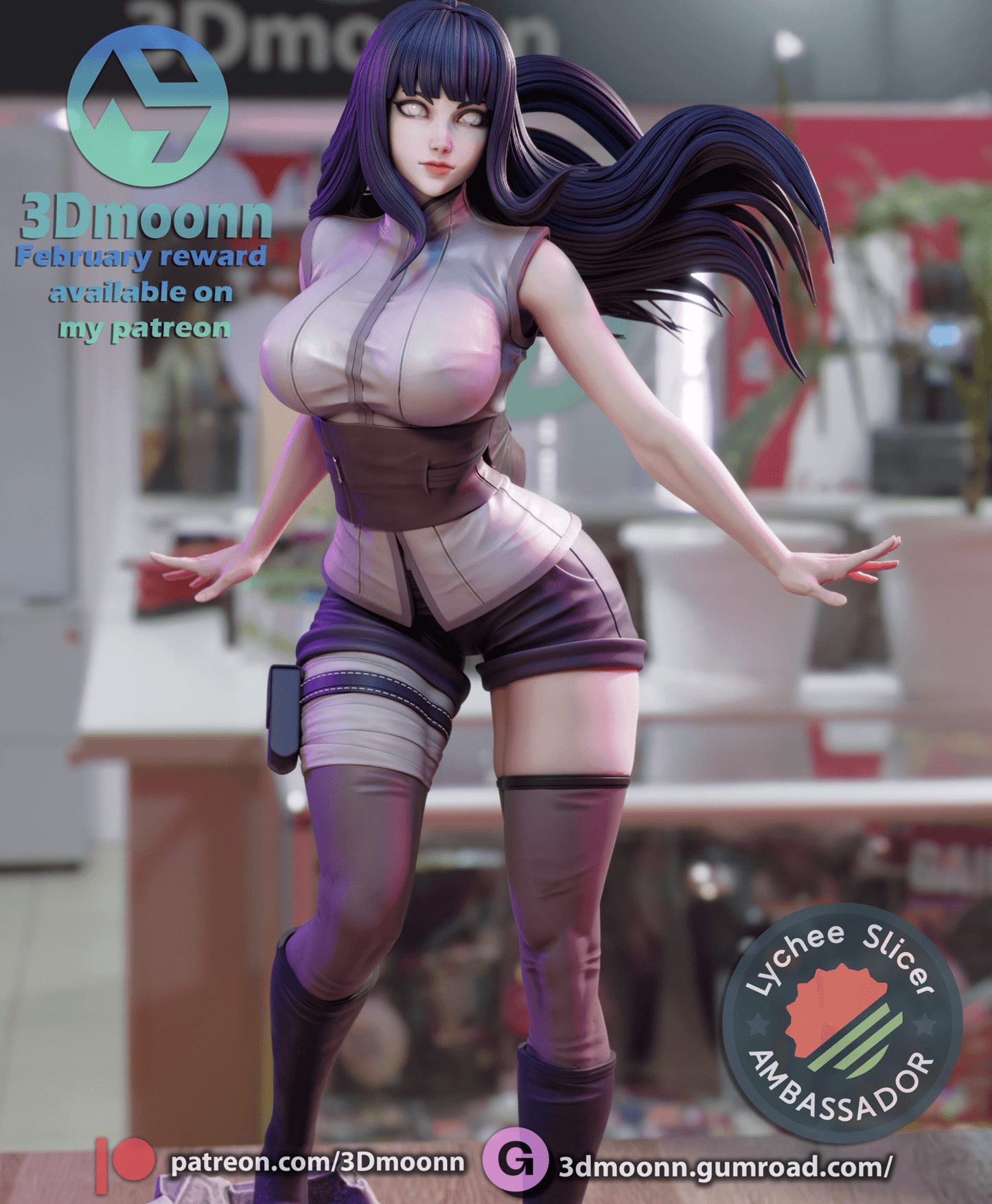 Hinata Hyuga - 3DMoonn - Dark Forge Arts