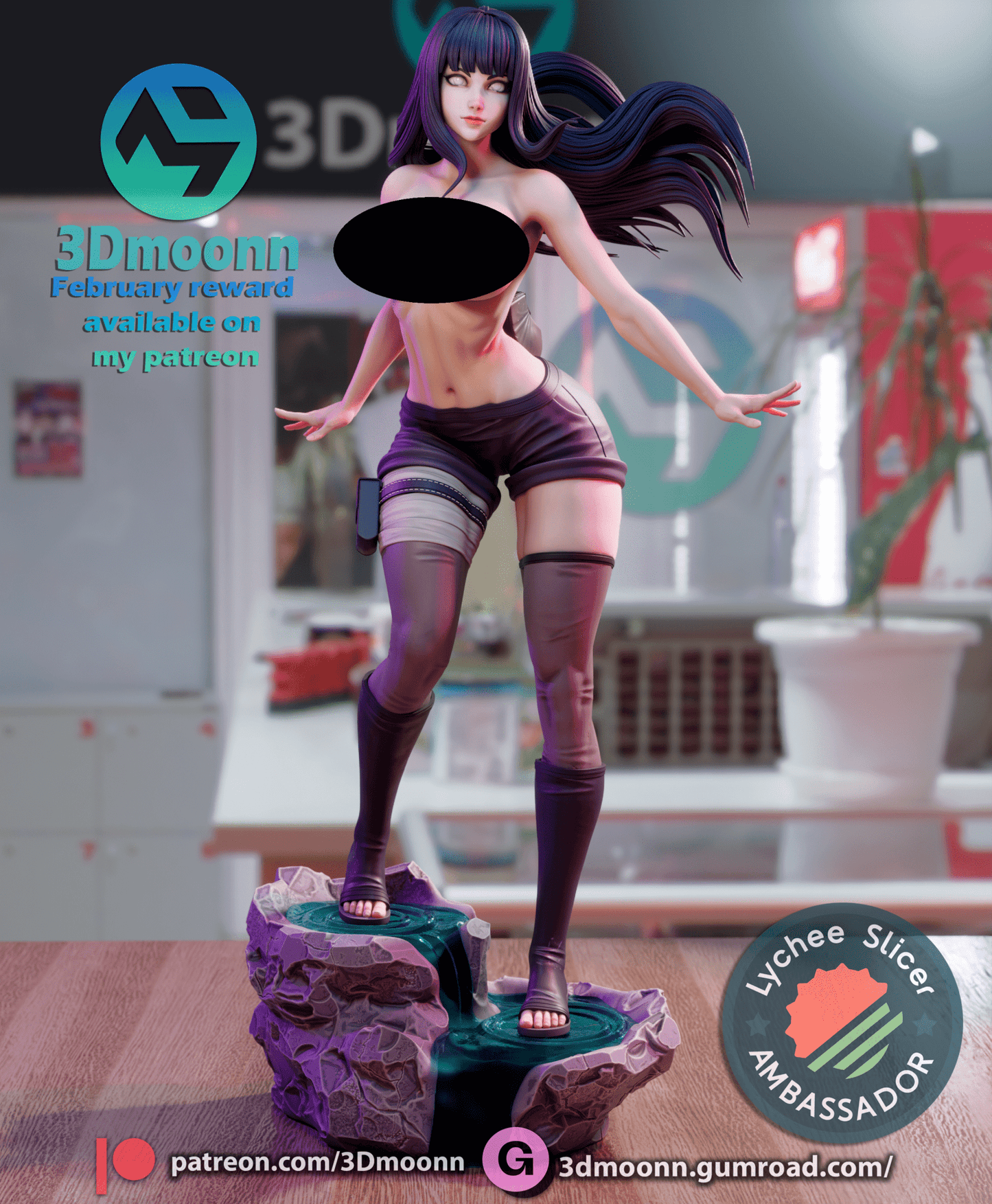 Hinata Hyuga - 3DMoonn - Dark Forge Arts