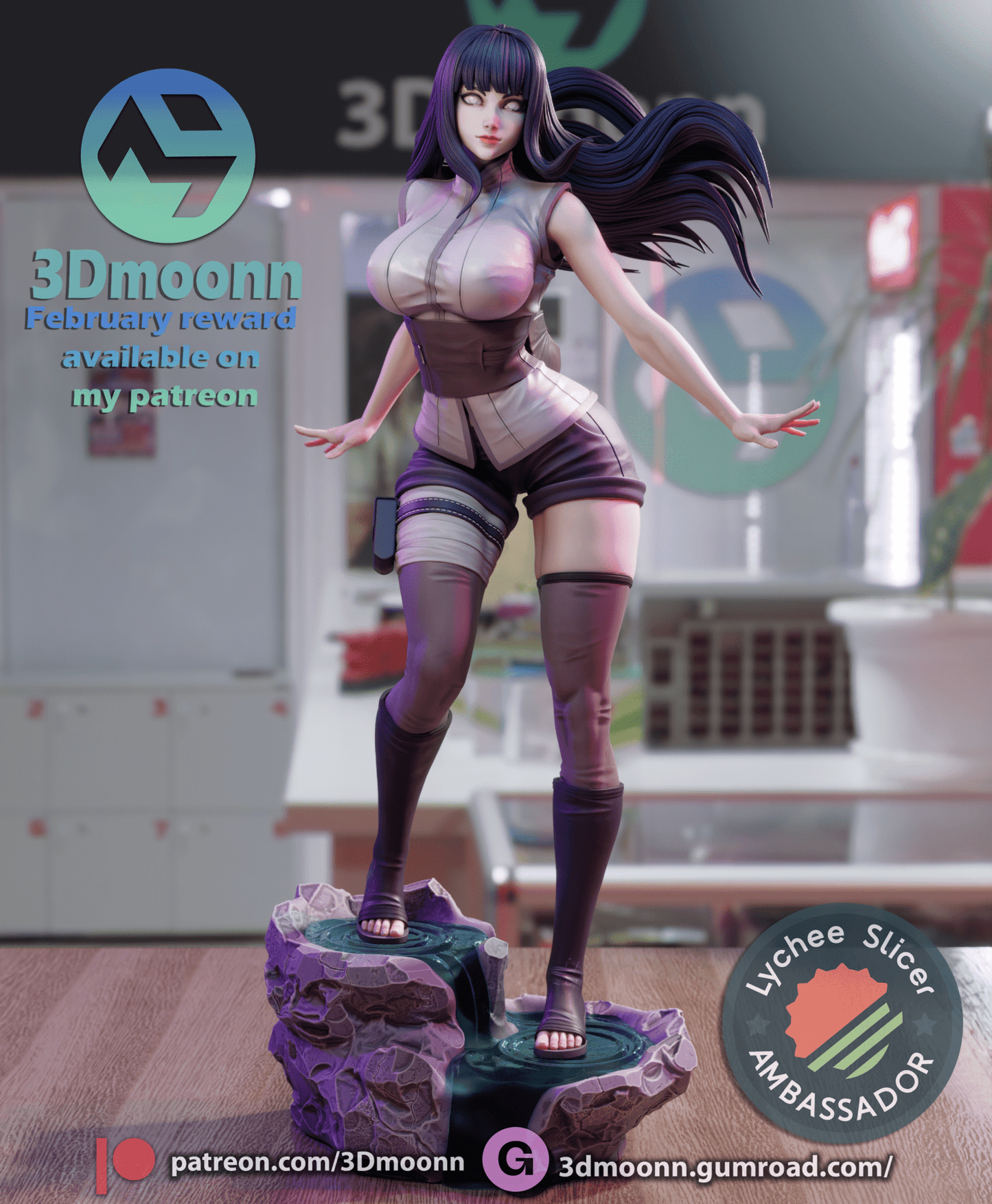Hinata Hyuga - 3DMoonn - Dark Forge Arts