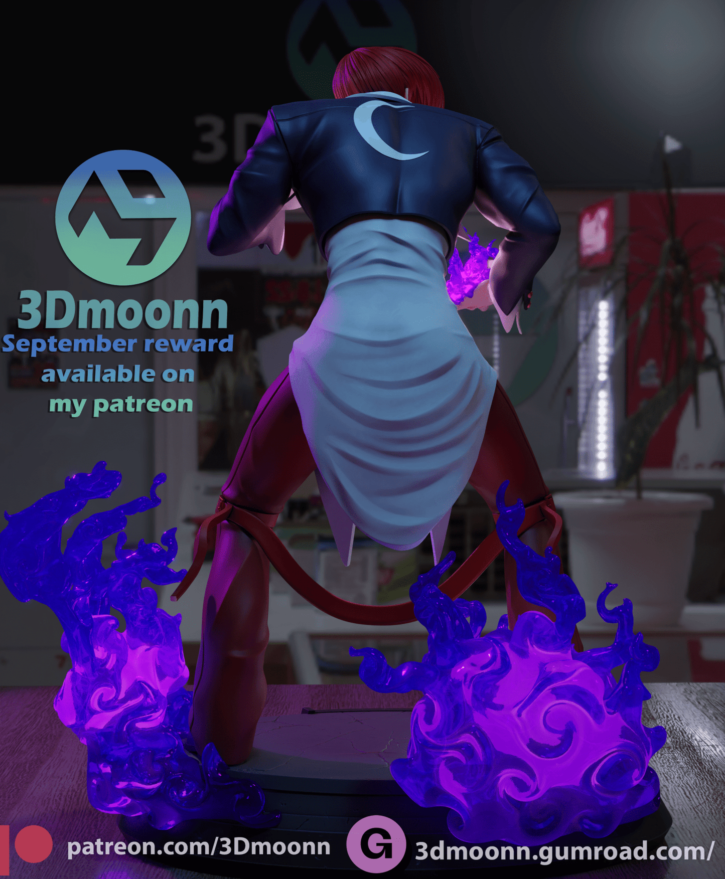 Iori Yagami - 3DMoonn - Dark Forge Arts