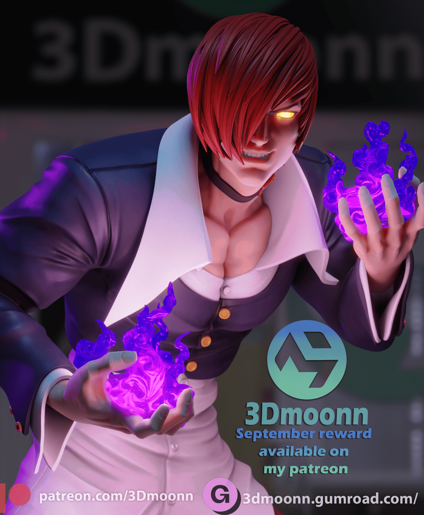 Iori Yagami - 3DMoonn - Dark Forge Arts