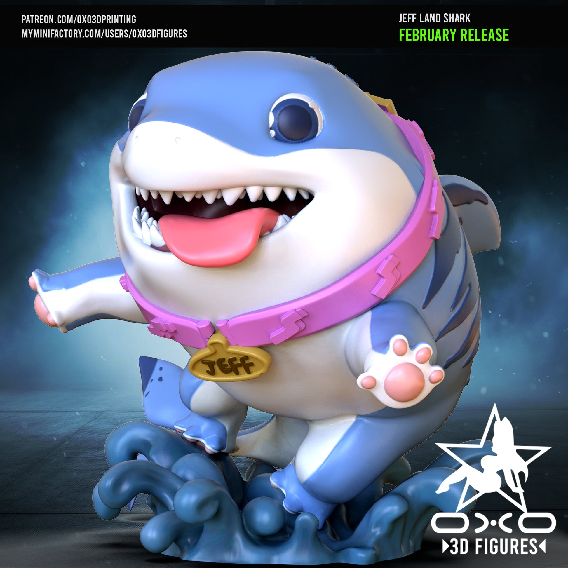 Jeff Land Shark - OXO3D - Dark Forge Arts