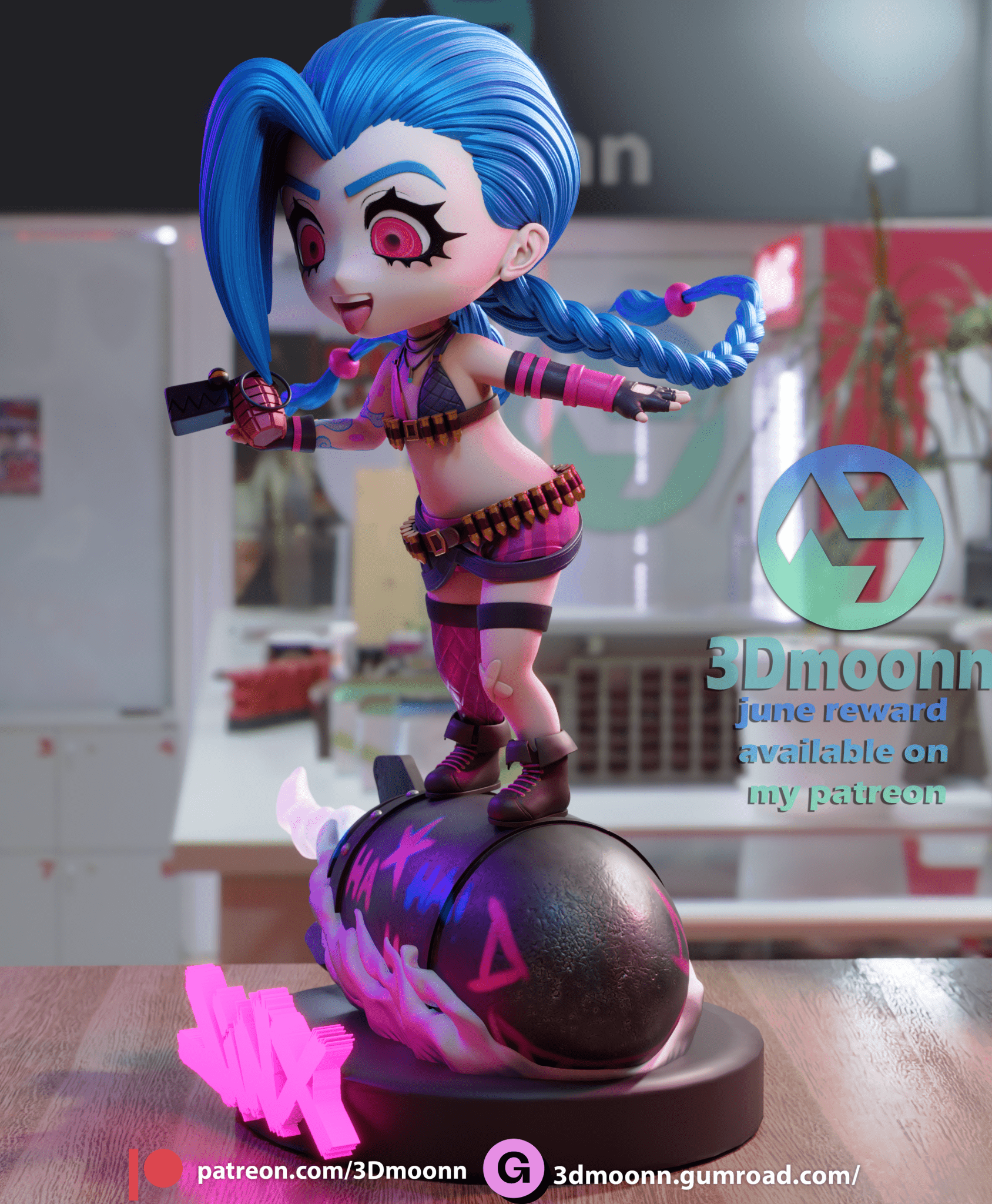 Jinx Chibi - 3DMoonn - Dark Forge Arts