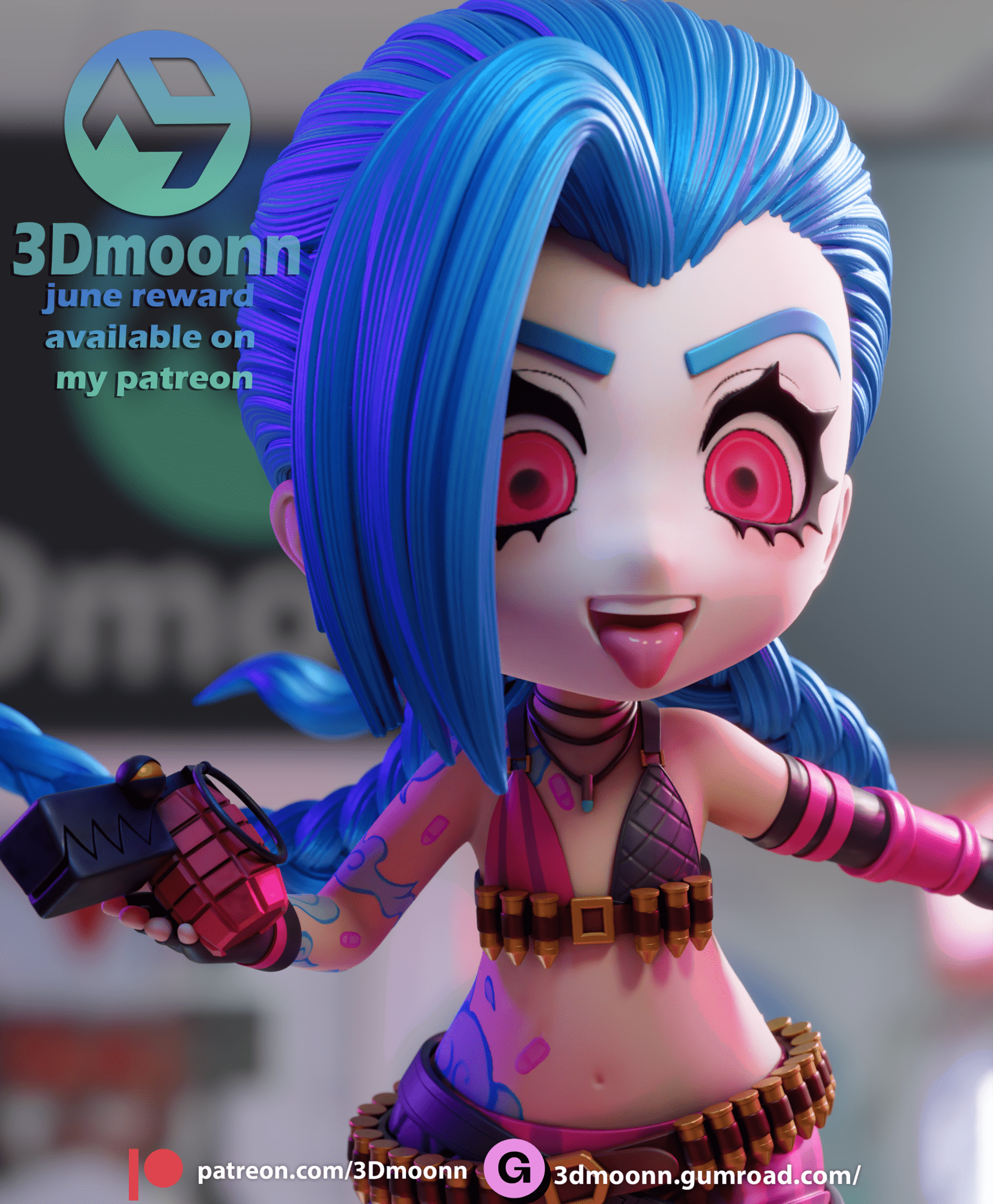 Jinx Chibi - 3DMoonn - Dark Forge Arts