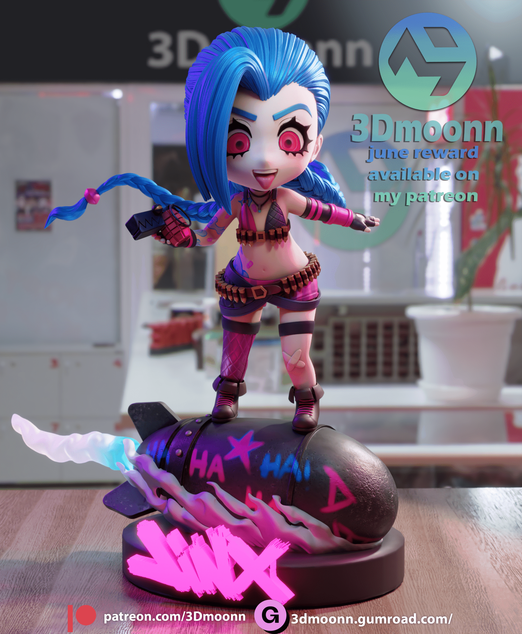 Jinx Chibi - 3DMoonn - Dark Forge Arts