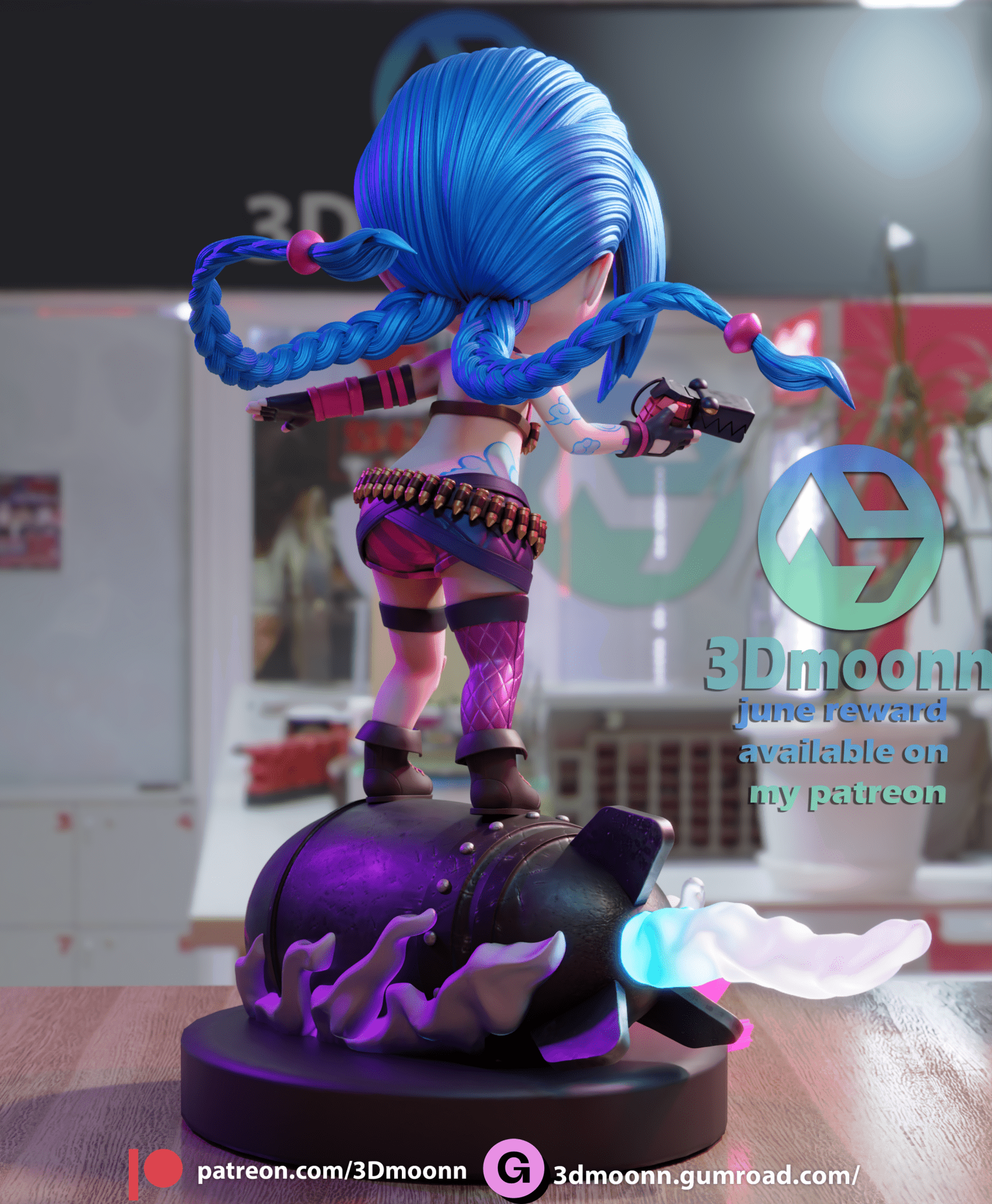 Jinx Chibi - 3DMoonn - Dark Forge Arts