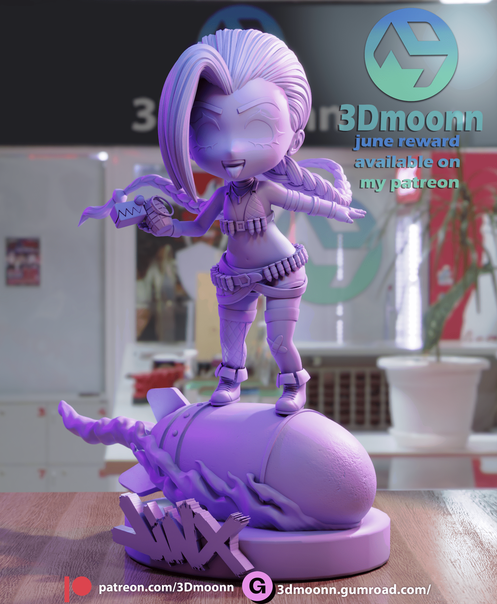 Jinx Chibi - 3DMoonn - Dark Forge Arts
