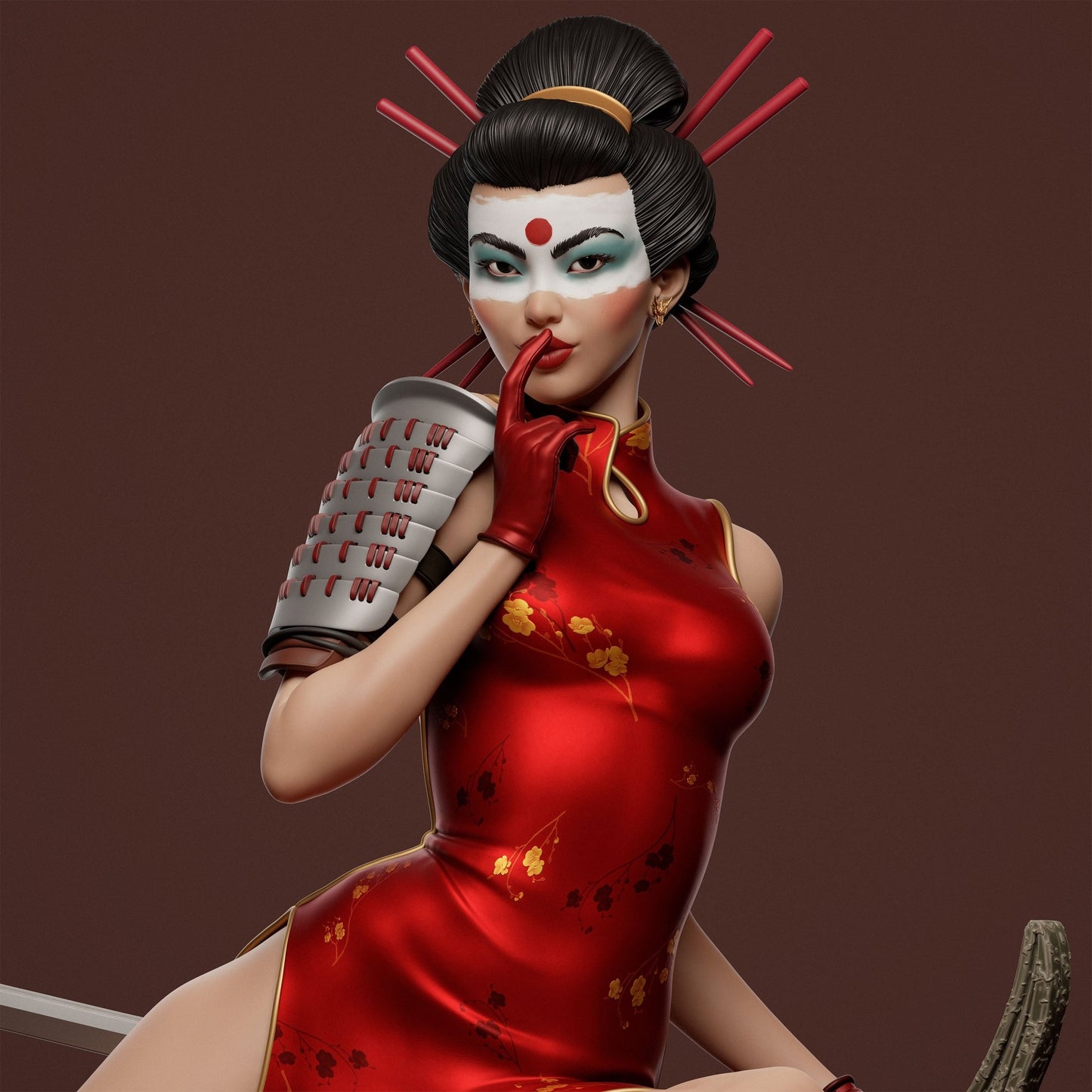 Katana Bombshell - Abe3D - Dark Forge Arts