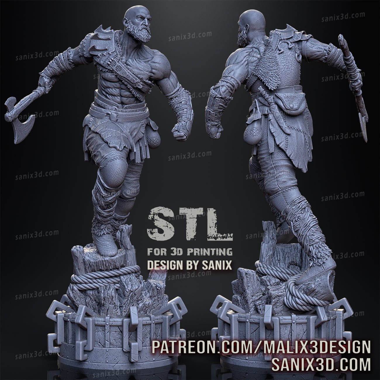 Kratos God Of War - Sanix3D - Dark Forge Arts