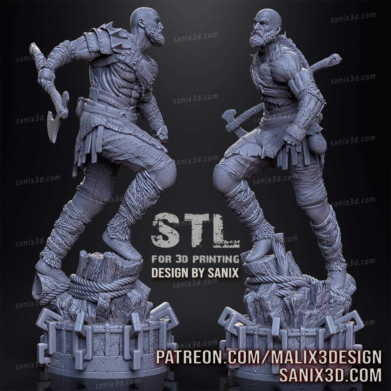 Kratos God Of War - Sanix3D - Dark Forge Arts