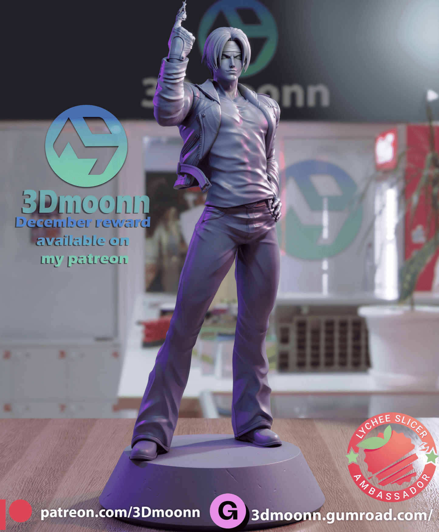 Kyo Kusanagi - 3DMoonn - Dark Forge Arts