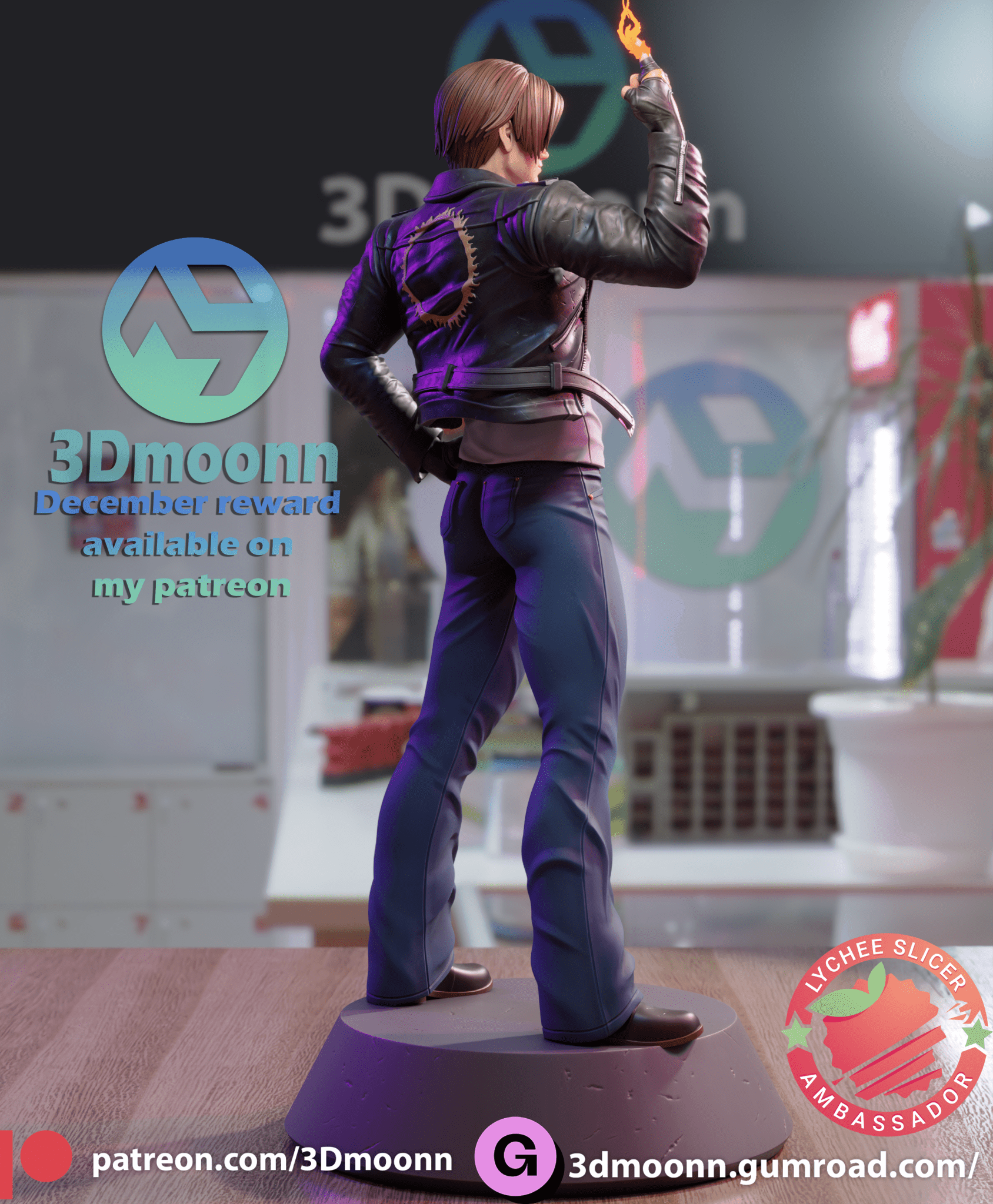 Kyo Kusanagi - 3DMoonn - Dark Forge Arts