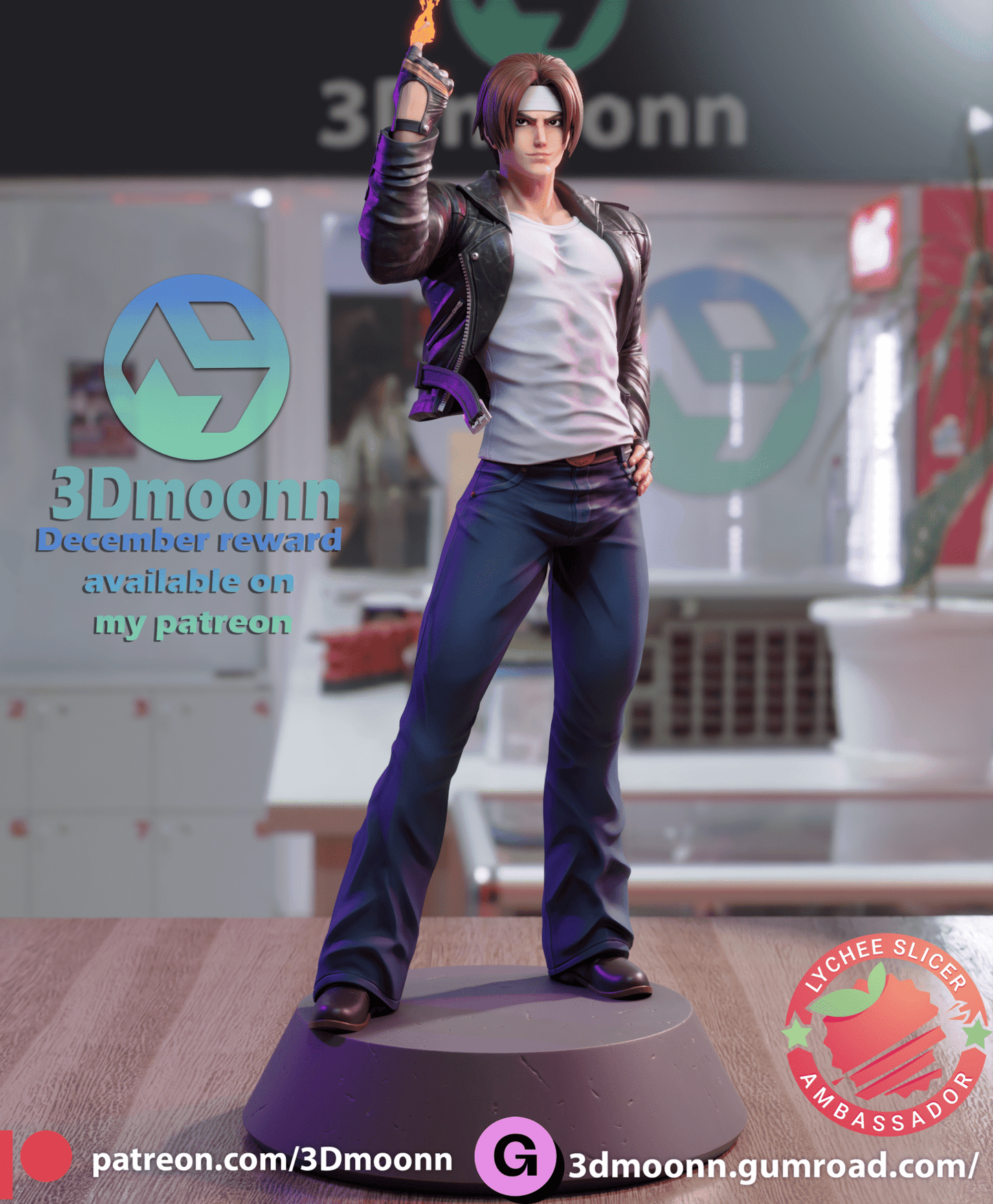 Kyo Kusanagi - 3DMoonn - Dark Forge Arts