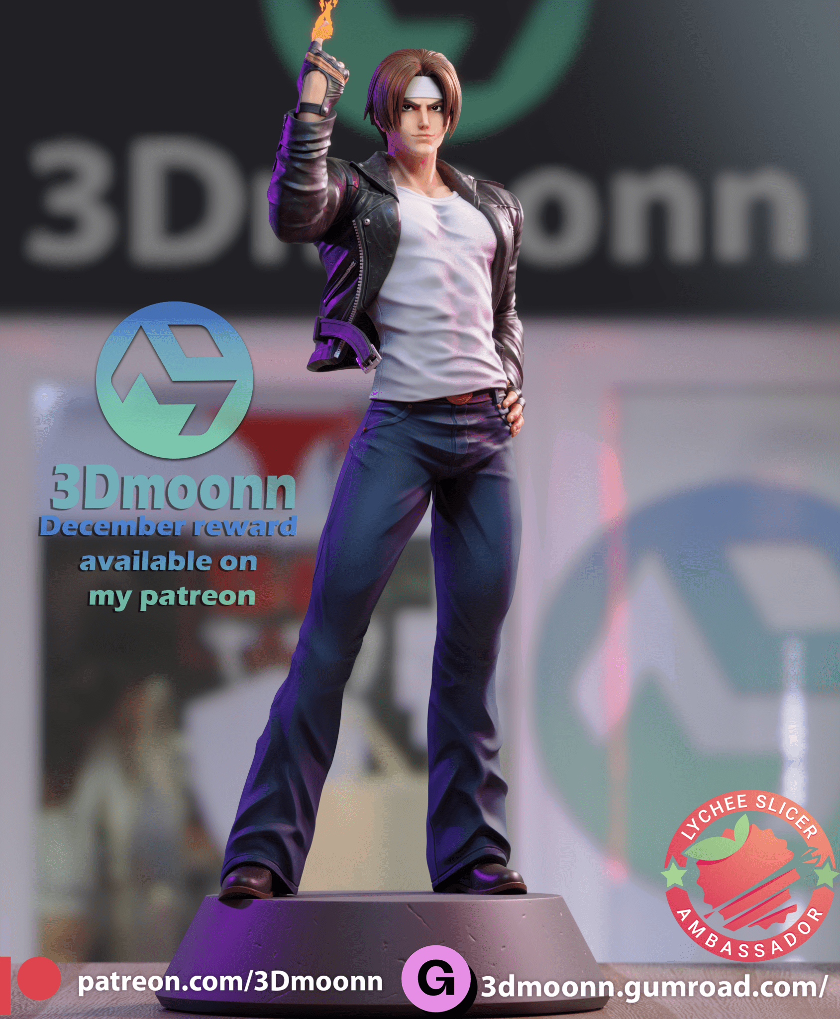 Kyo Kusanagi - 3DMoonn - Dark Forge Arts