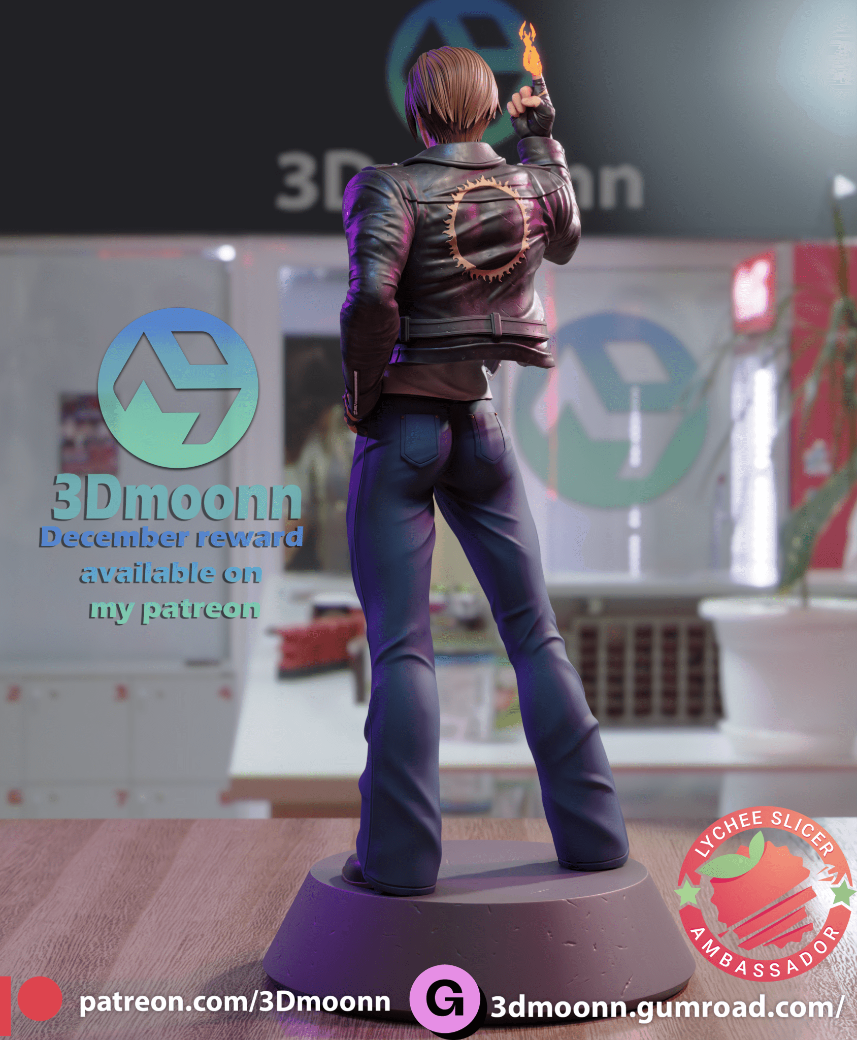 Kyo Kusanagi - 3DMoonn - Dark Forge Arts