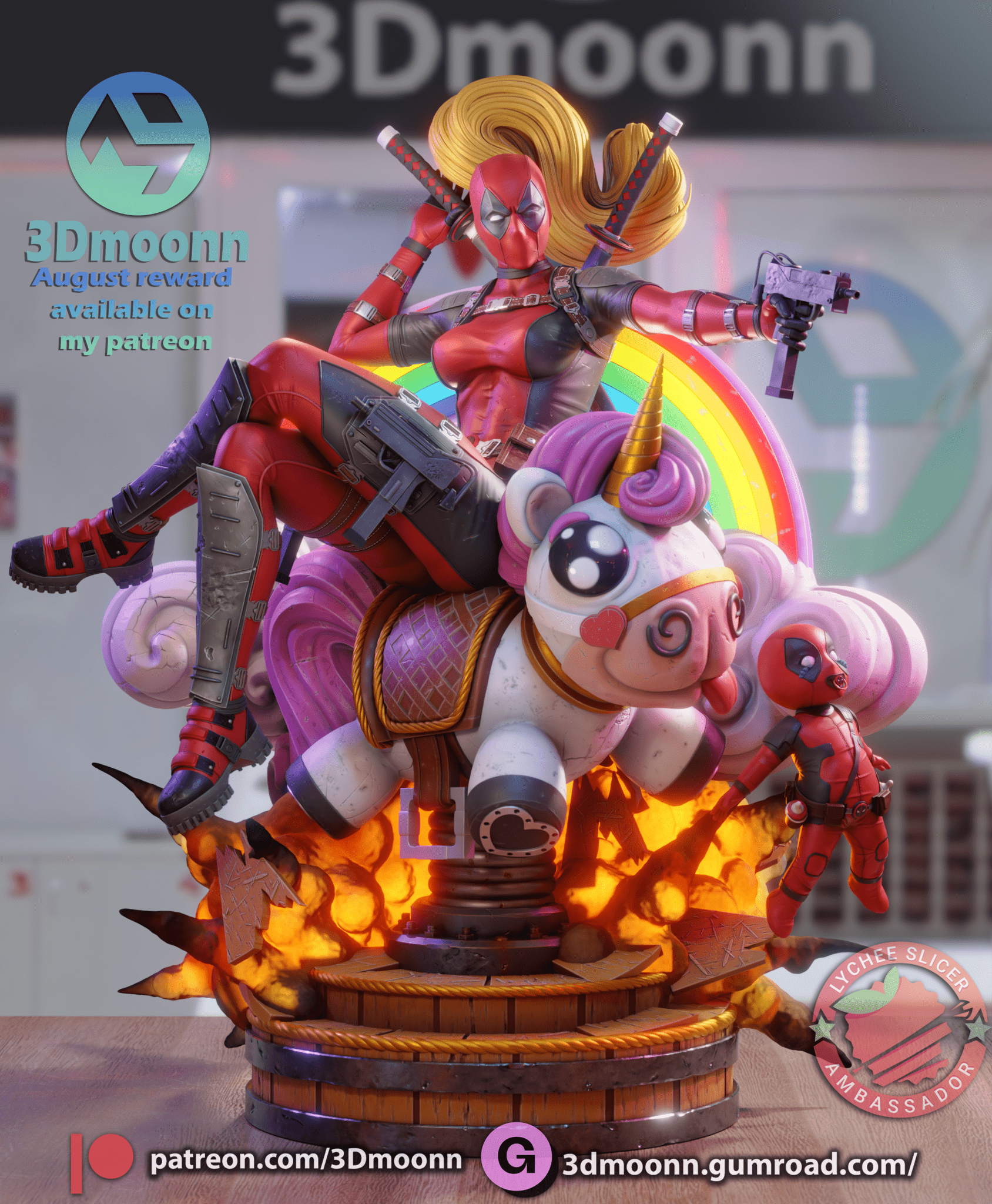 Lady Deadpool - 3DMoonn - Dark Forge Arts