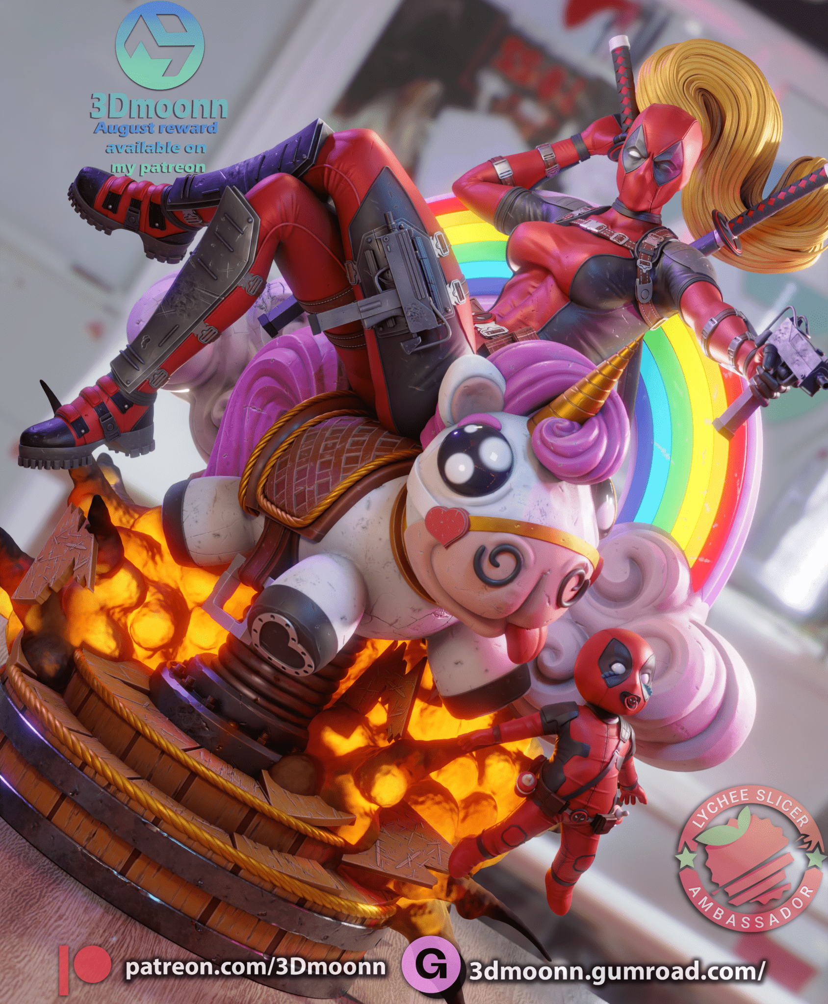 Lady Deadpool - 3DMoonn - Dark Forge Arts