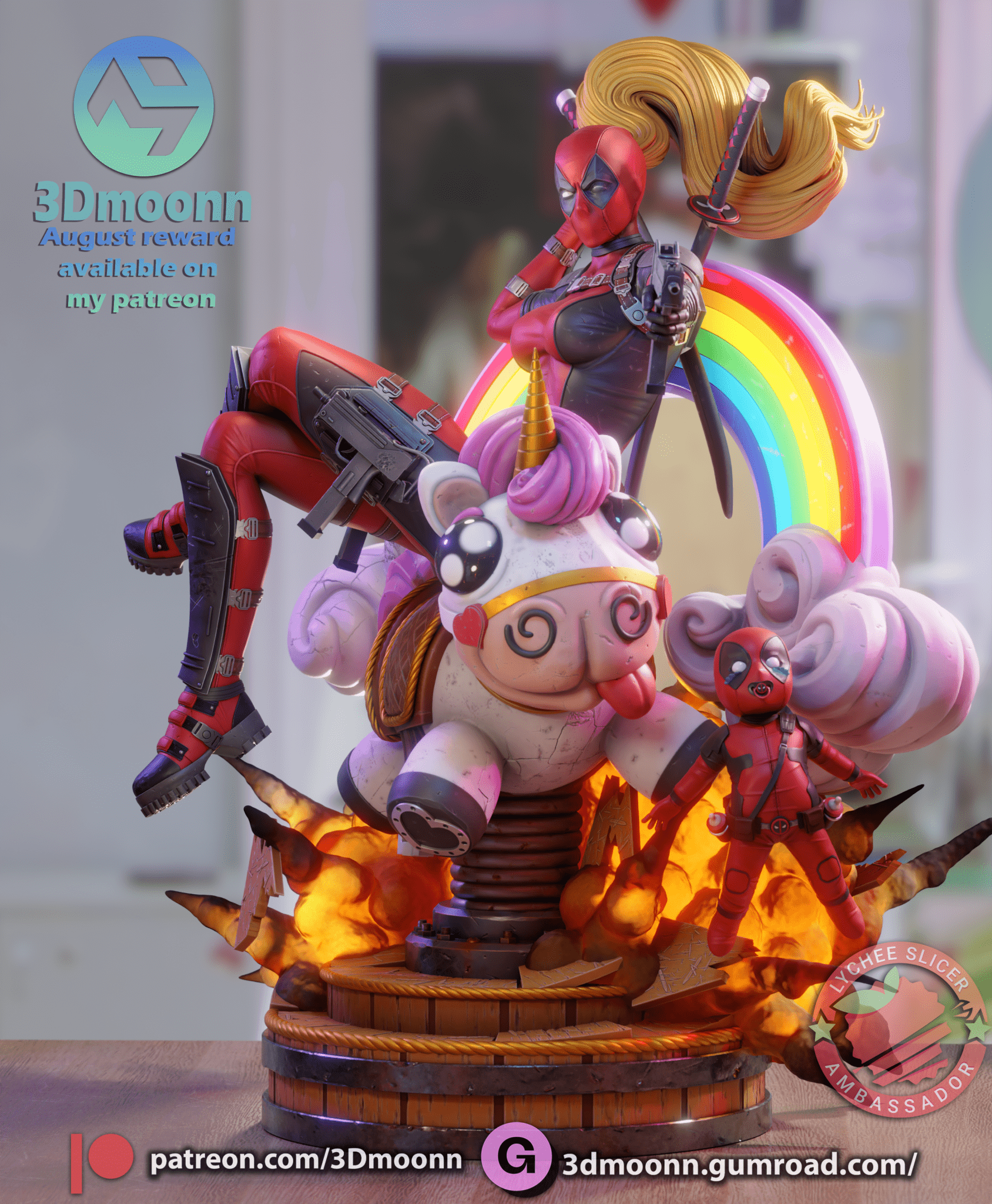 Lady Deadpool - 3DMoonn - Dark Forge Arts