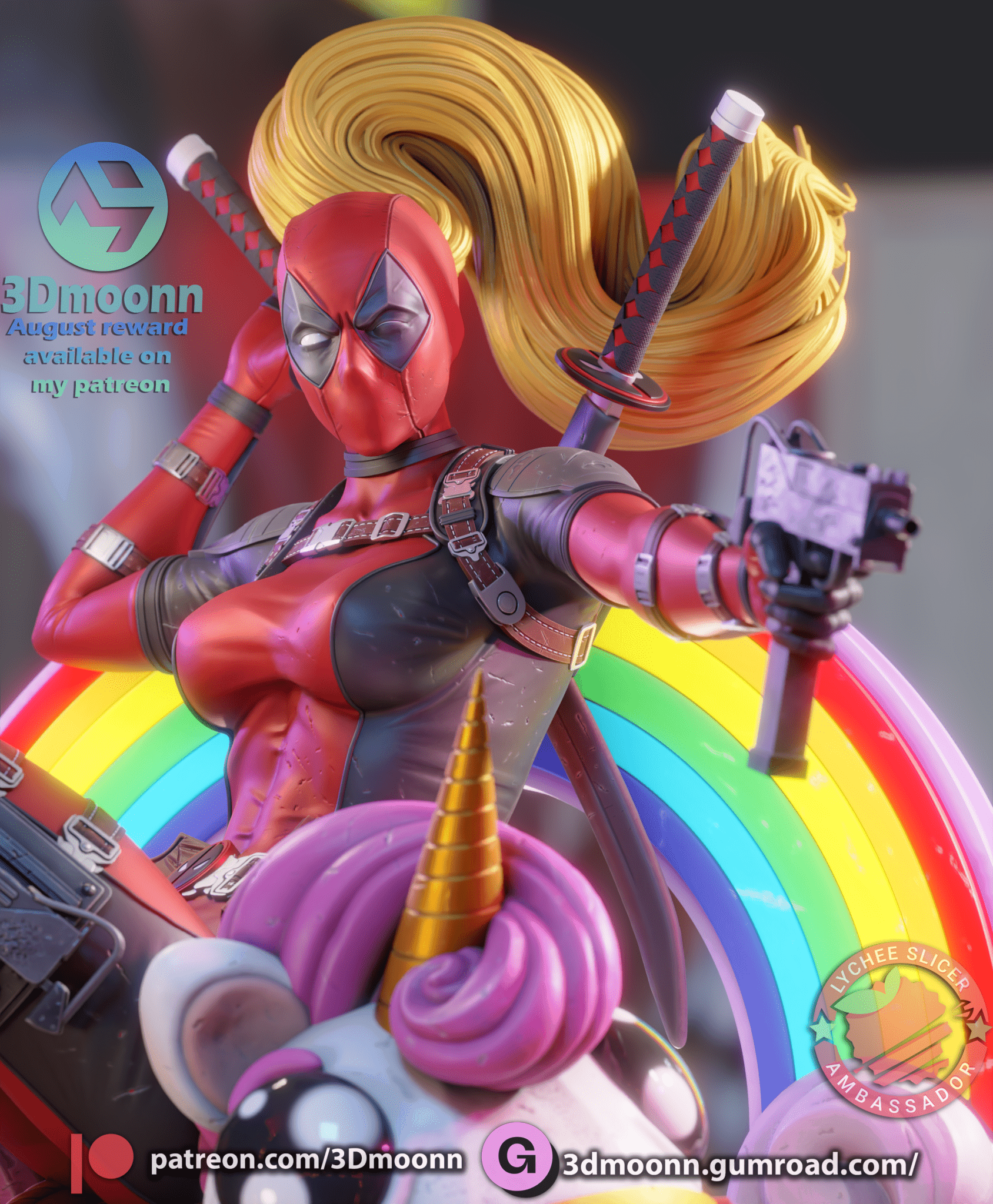 Lady Deadpool - 3DMoonn - Dark Forge Arts