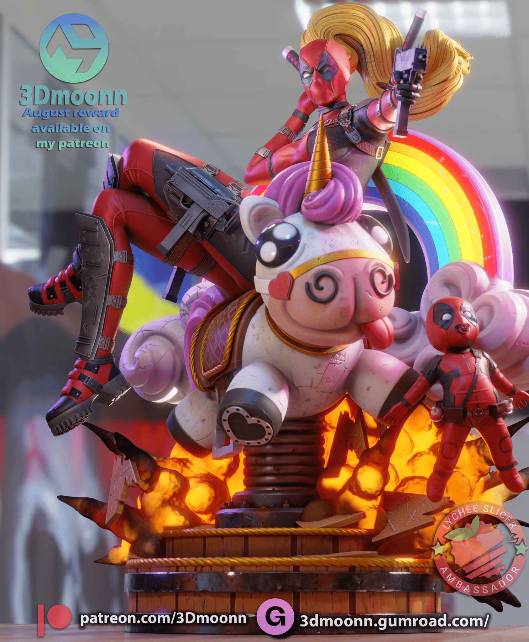 Lady Deadpool - 3DMoonn - Dark Forge Arts