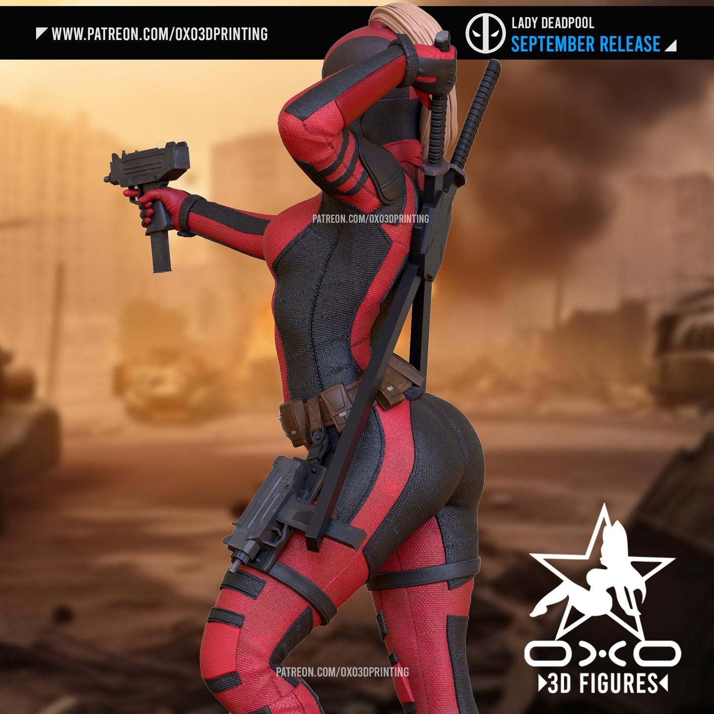 Lady Deadpool - OXO3D - Dark Forge Arts